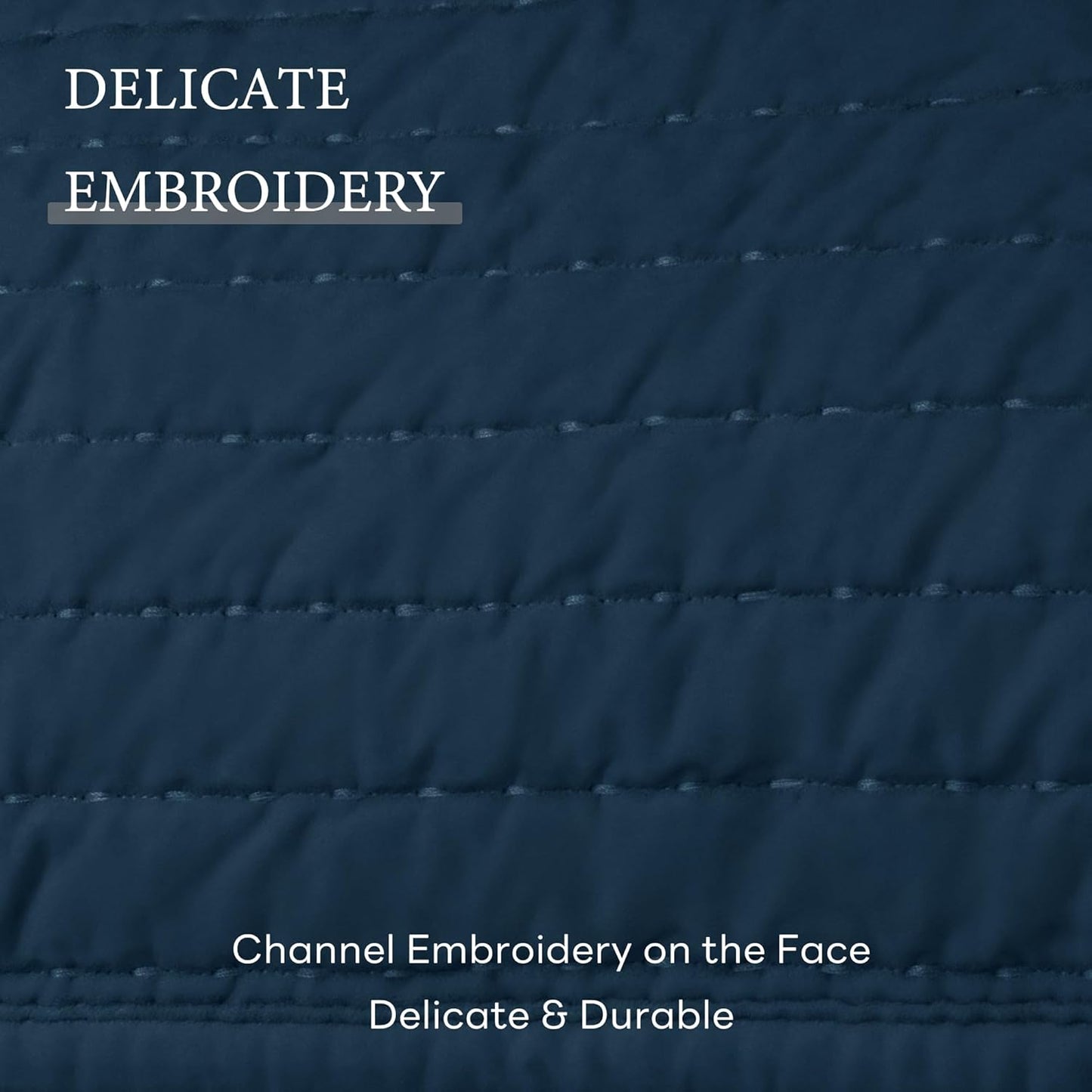 ELEGANT LIFE HOME Velvet Quilt Twin Reversible Royal Cotton Velvet Pic-Stitch Bedding Quilt - Twin - 68'' x 90'', Navy