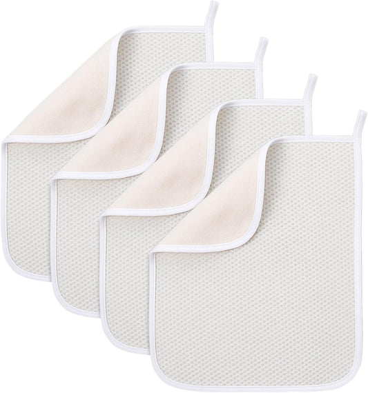 4PCS Exfoliating Wash Cloth, Exfoliating Cloth Nylon Cotton Loofah, Body Scrub Cloths for Men Women Clean