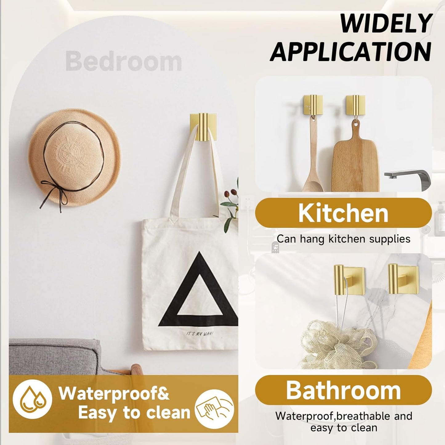 Brushed Gold Toilet Paper Holder Towel Bar Set, 5 Pieces Bathroom Hardware Accessories Set, 23.6 Inch Stainless Steel Towel Racks for Bathroom Wall Mounted