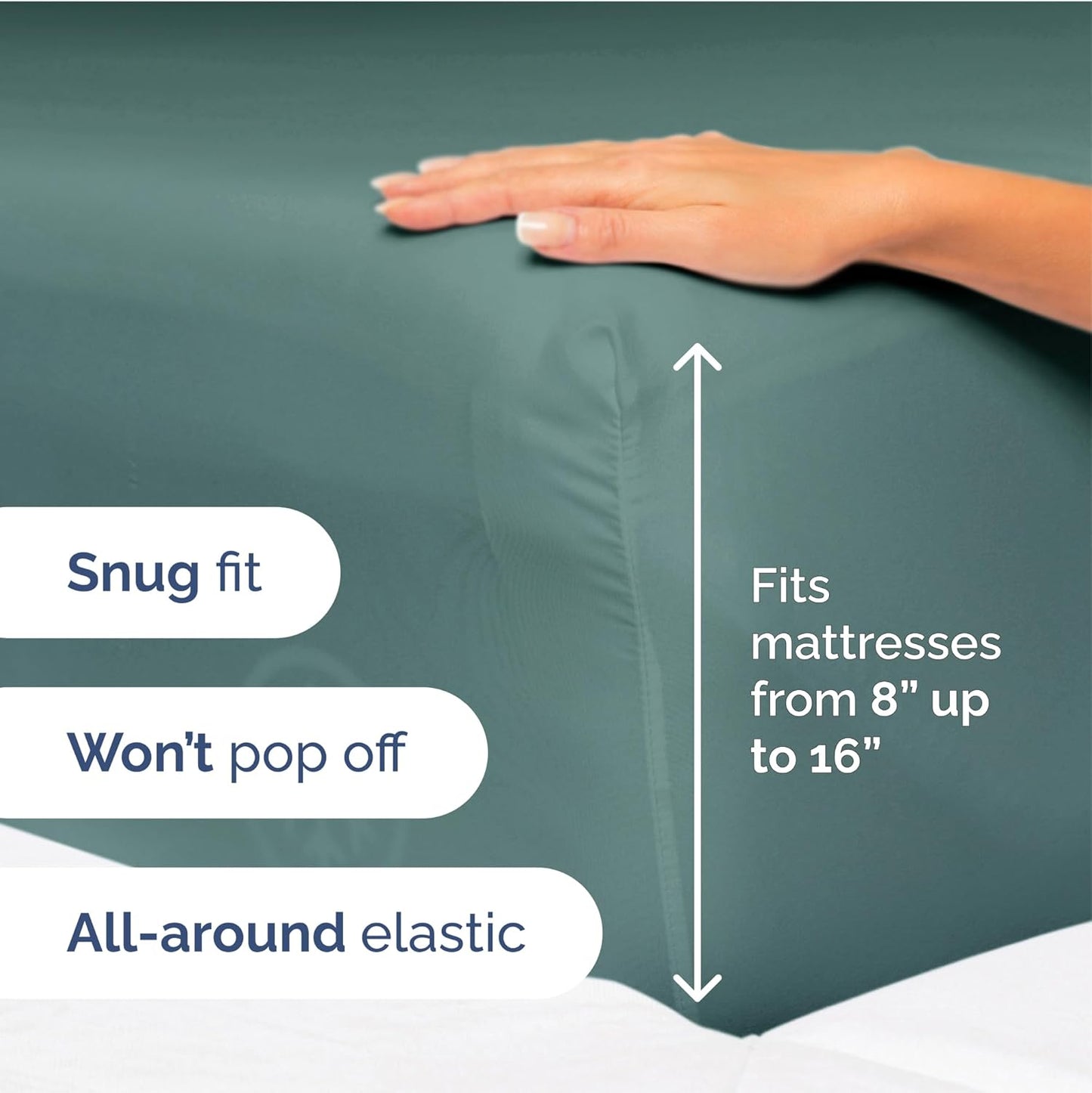 King Size 4 Piece Sheet Set - Extra Soft, Breathable & Cooling Sheets - Hotel Luxury Durable Bed Sheets for Women & Men - Deep Pockets, Easy-Fit & Wrinkle-Free Sheets - Dusty Teal Oeko-Tex Bed Sheets