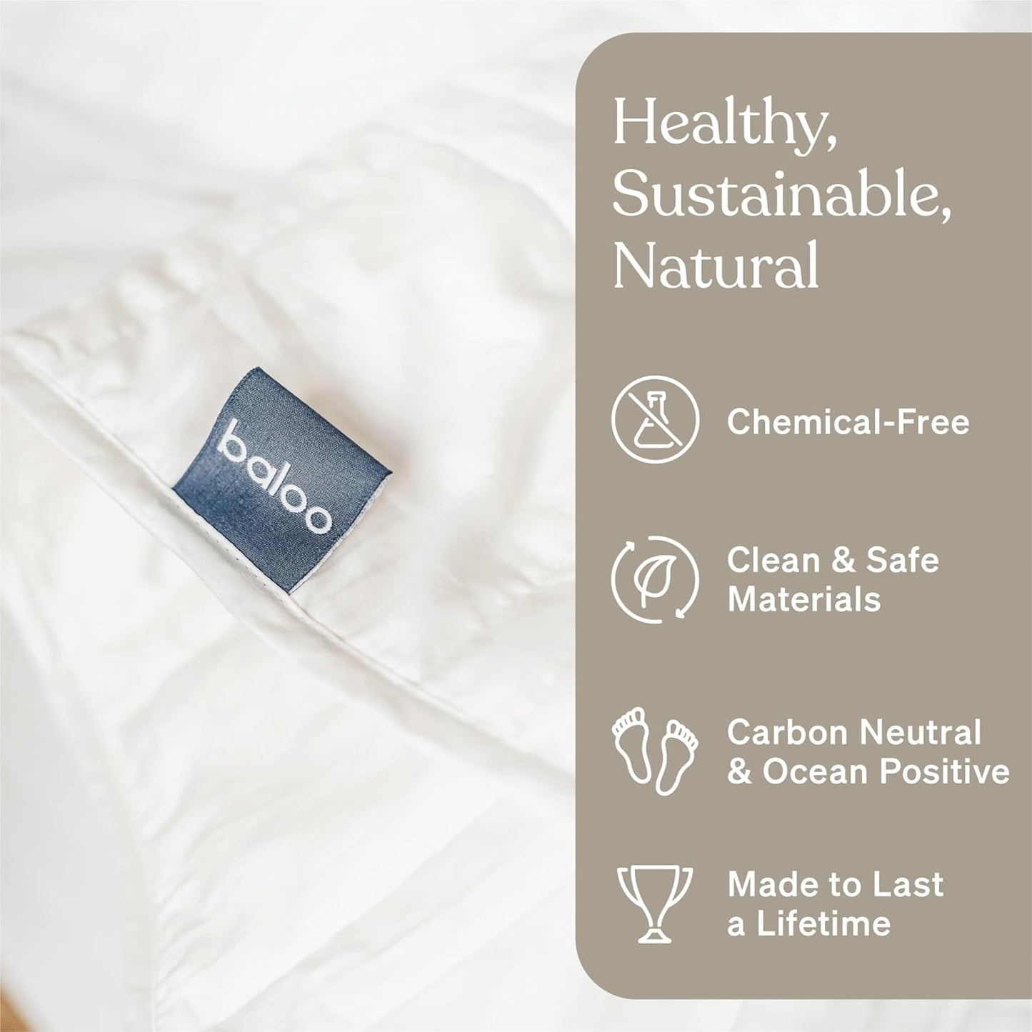 Baloo Weighted Blanket for Adults 20 lb (Pebble White, 60"x80") | Cool & 100% Cotton | Machine Washable & Dryer Safe | Glass Microbead Fill