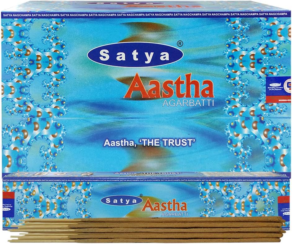 Aastha Incense Sticks and Incense Stick Holder Bundle Insence Insense Satya