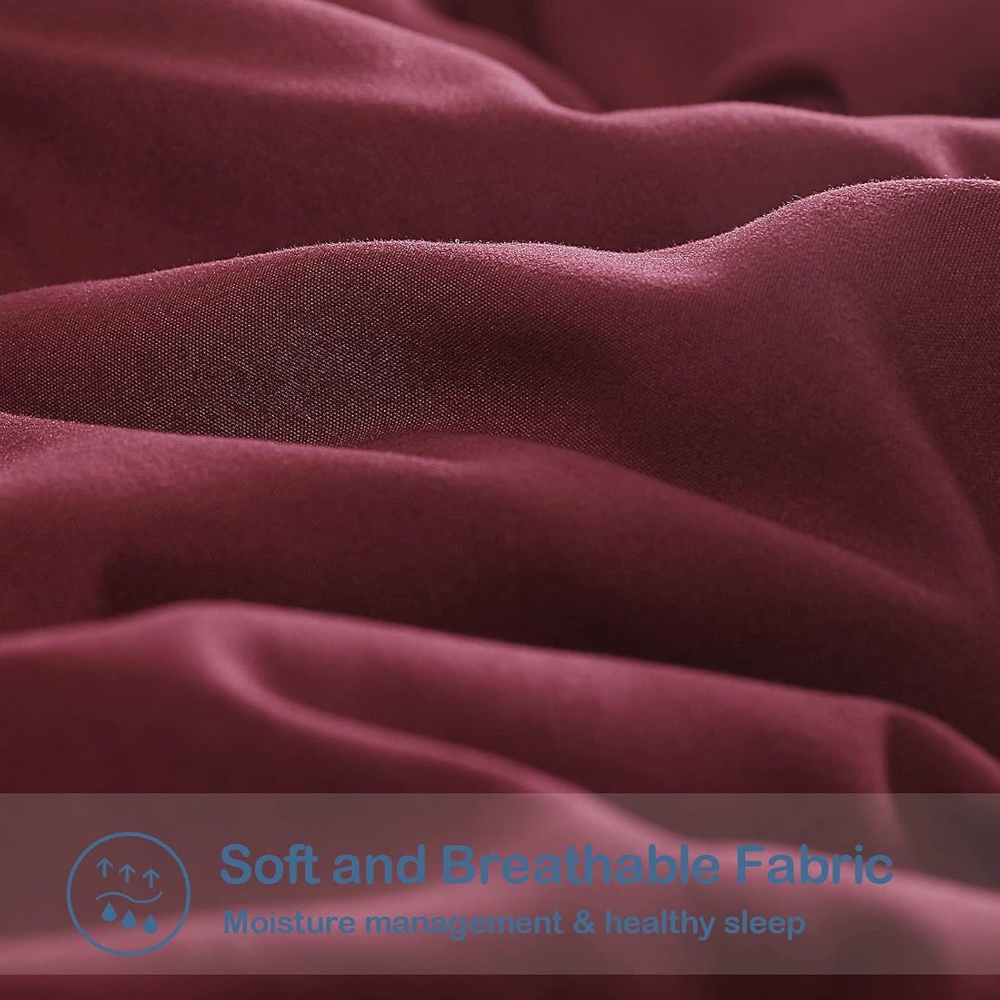 EASELAND Twin Size Down Alternative Comforter - Quilted Duvet Insert for All Seasons, Soft Lightweight with Corner Tabs, Summer Winter Warm Bedding, Burgundy 64×88 Inches