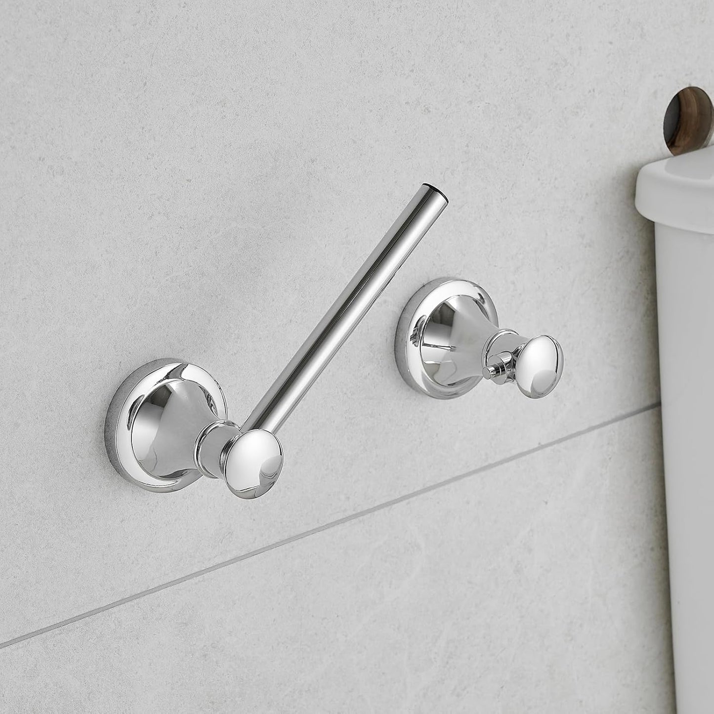 Hoimpro Wall Mounted Rustproof Chrome Toilet Tissue Paper Holder Bathroom Accessories Toilet roll Paper Hanger