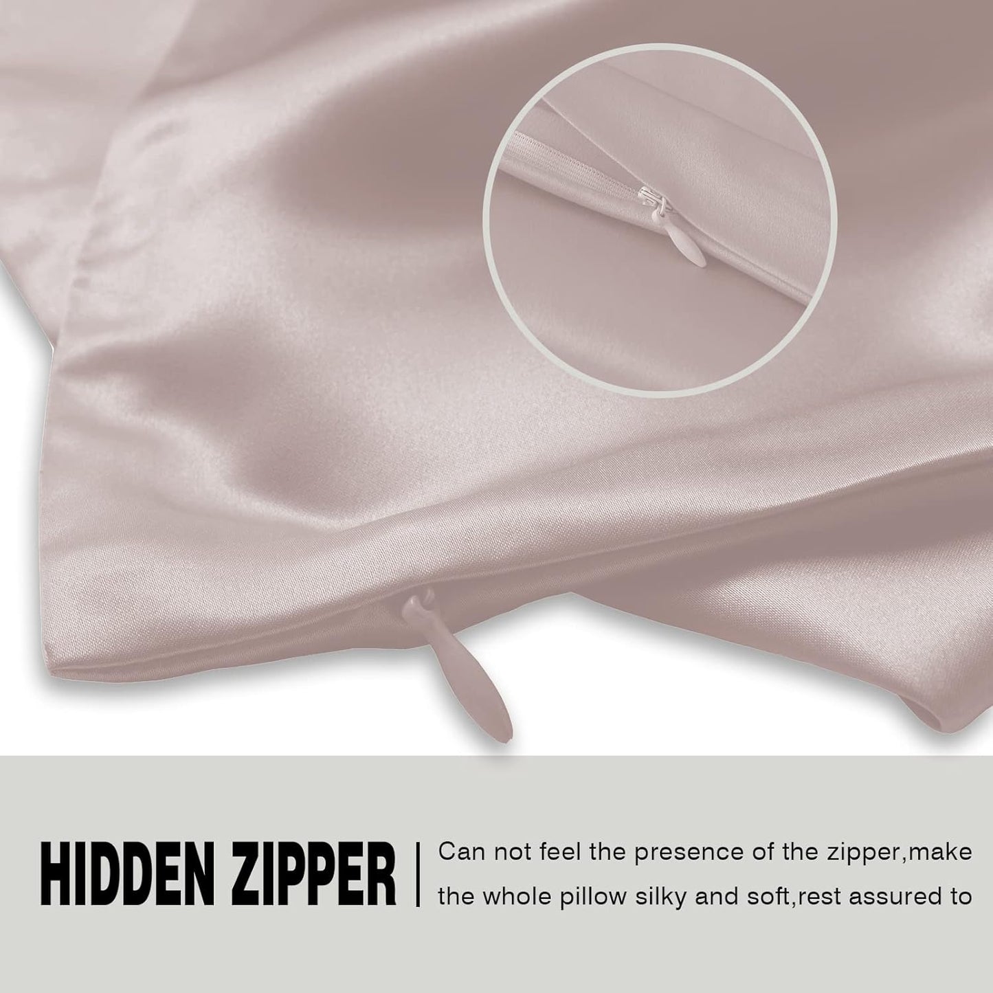 Silk Pillowcase for Hair and Skin,Soft,Breathable and Sliky 100% Standard Size Pillow Cases Set of 2,Both Sides Natural Mulberry Silk Pillowcases with Hidden Zipper(Standard Size 20"X 26",2pcs)
