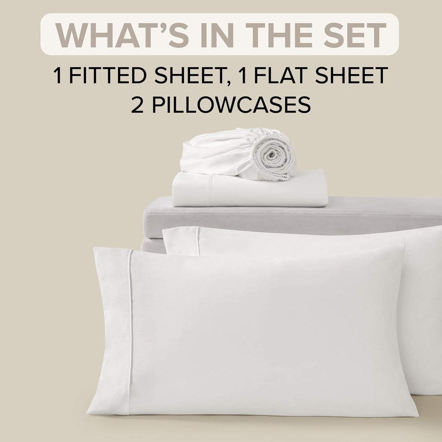 UGG Full XL Sheet Set 4-Piece Luxury Cooling Sheets Deep Pockets Premium Bedding with 2 Pillow Shams Machine Washable, for Dorm Essentials & College Bedding, Full XL, White (Hedi)