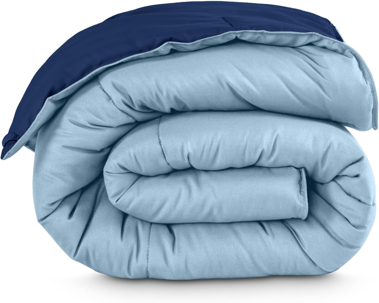 Bare Home Twin/Twin Extra Long Comforter - Reversible Colors - Goose Down Alternative - Ultra-Soft - Premium 1800 Series - All Season Warmth - Bedding Comforter (Twin/Twin XL, Dark Blue/Light Blue)