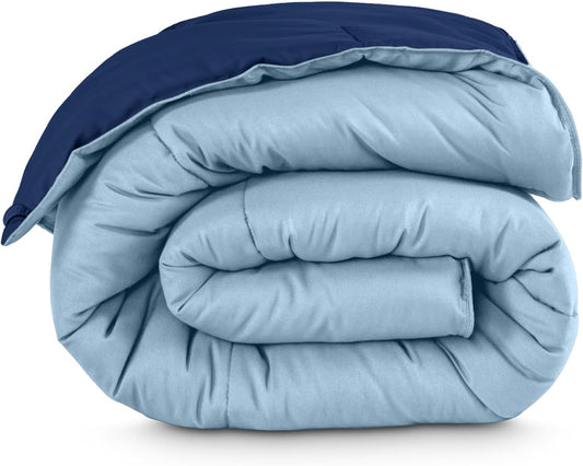 Bare Home Full Comforter - Reversible Colors - Goose Down Alternative - Ultra-Soft - Premium 1800 Series - All Season Warmth - Bedding Comforter (Full, Dark Blue/Light Blue)