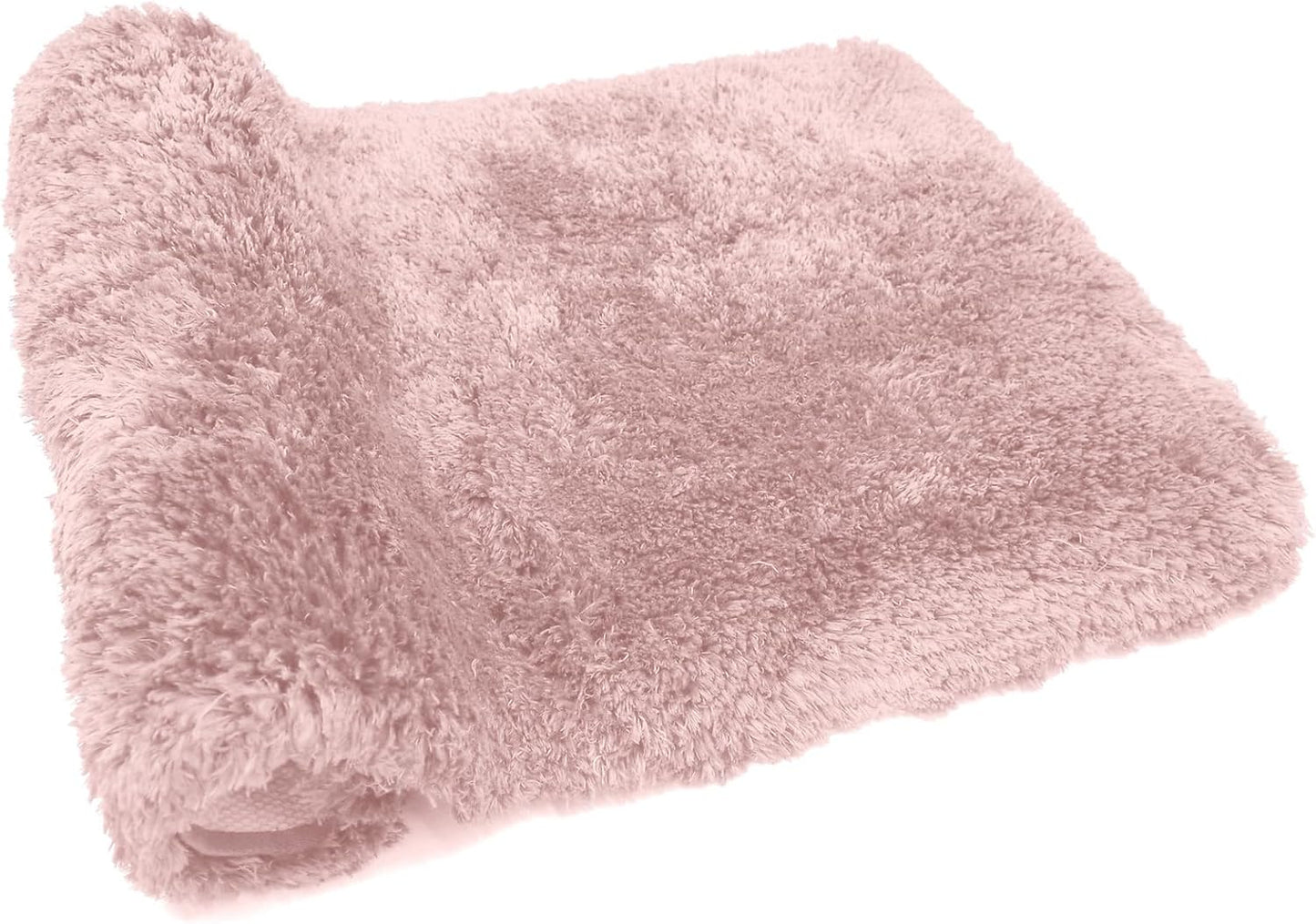 FIFU Bathroom Rugs 17" W x 24" L, Bath Mat for Bathroom, Bedroom, Laundry Room & Kitchen, Non-Slip Rubber Latex Backing, Extra Soft and Absorbent Microfiber Carpet, Machine Washable Rug, Pink