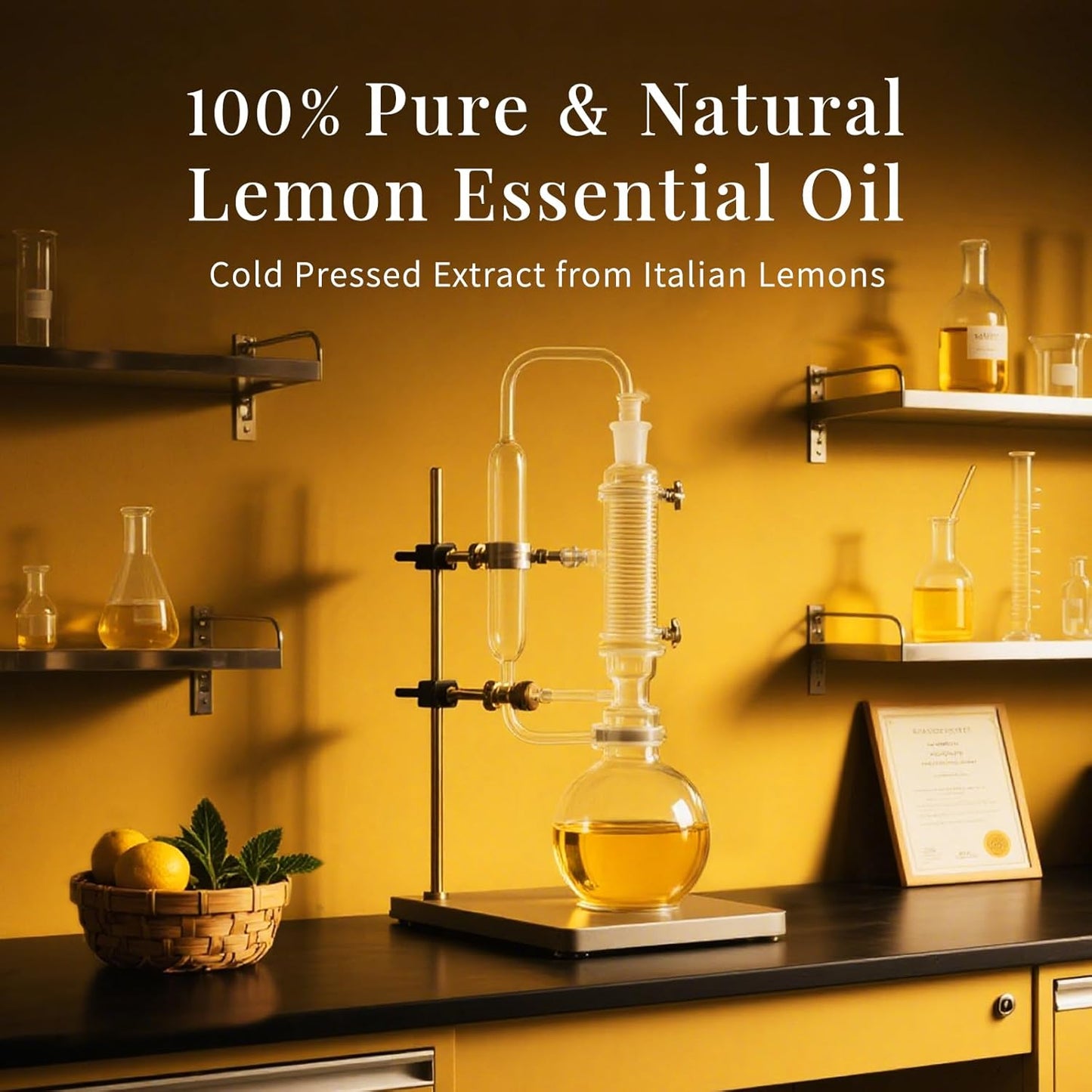 SU JUABA Lemon Essential Oil 4 Fl Oz, 100% Pure Natural for Cleaning, Diffuser, Skin Care, Aromatherapy- 118ML