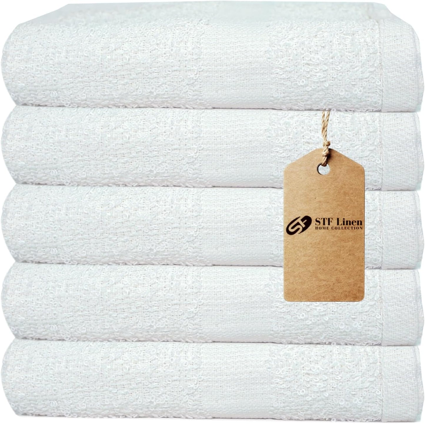 24 Pack White 22x44 Inch Cotton Bath Towels - Lightweight, Quick Drying, Commercial Grade
