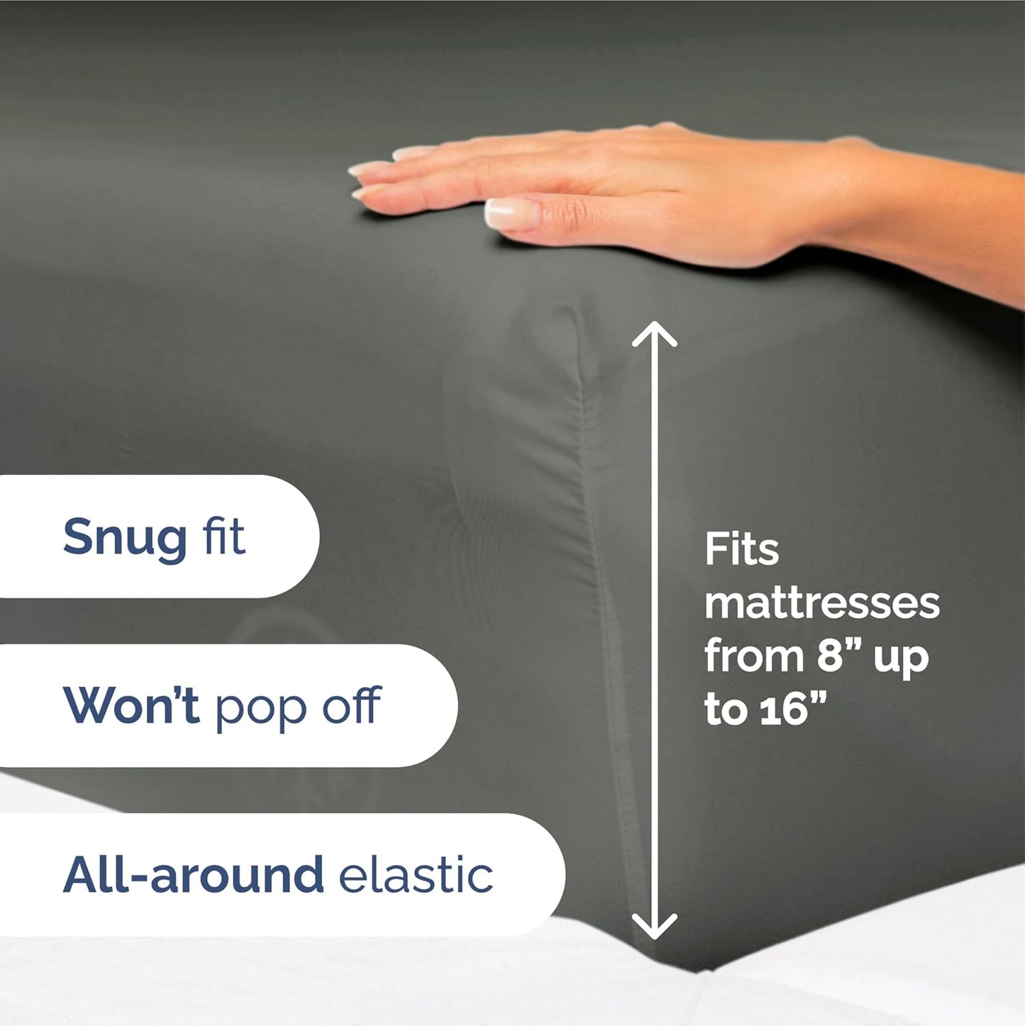 King Size 4-Piece Sheet Set - Extra Soft, Breathable & Cooling - Hotel Luxury Durable Bed Sheets - Deep Pockets, Easy-Fit & Wrinkle-Free - Dark Slate Grey Oeko-Tex