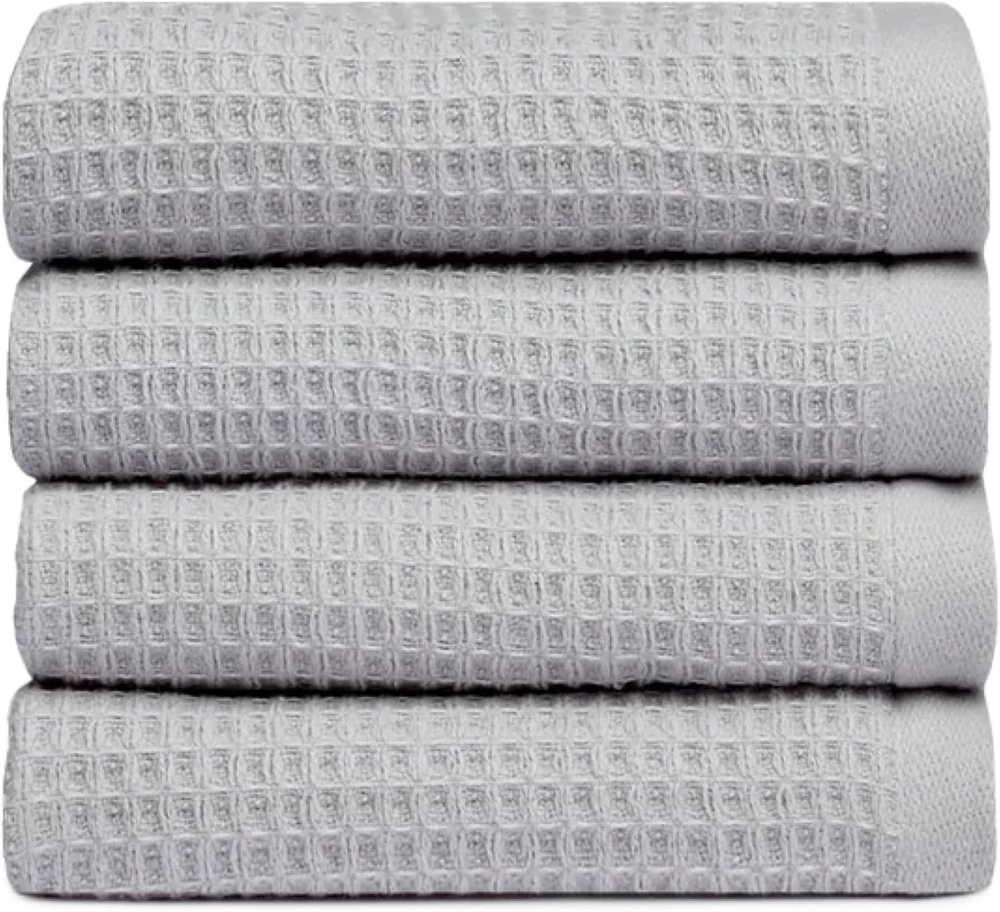 Cozy Earth Waffle Washcloths - 60% Cotton 40% Viscose from Bamboo Washcloths 13 x 13 Inches - Soft & Absorbent Terry, Reversible Mini Textured Waffle & Weave Pattern - 4 Pack