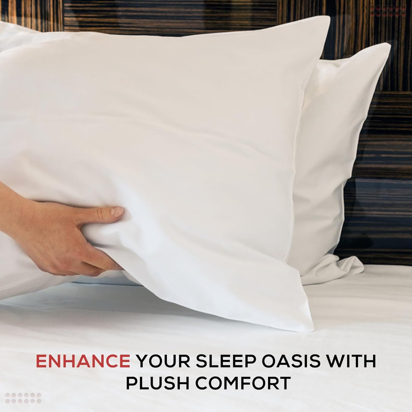 GOLD TEXTILES Bed Pillows for Sleeping - Firm Hotel Quality Pillow - Back and Side Sleeper Pillow (White, Pack of 2-20x28)