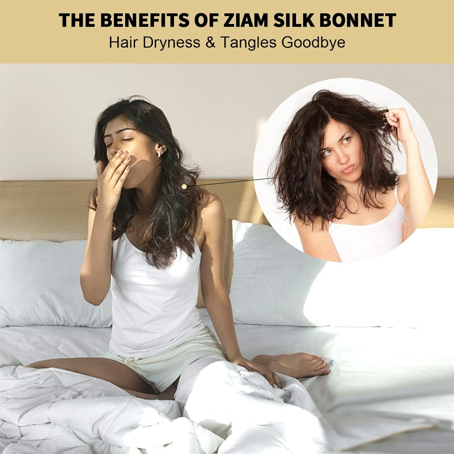 ZIMASILK 22 Momme 100% Mulberry Silk Bonnet for Sleeping & Women Hair Care, Highest Grade 6A Silk Hair wrap for Sleeping with Premium Elastic Stay On Head (1Pc, Light Grey)