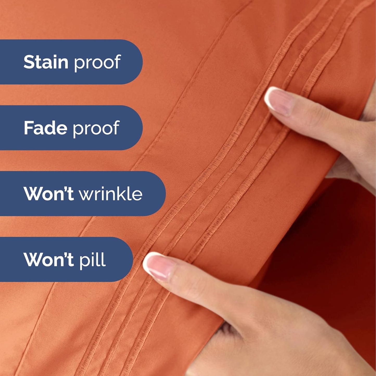 Twin Size 3 Piece Sheet Set - Extra Soft, Breathable & Cooling - Hotel Luxury Durable Bed Sheets for Women & Men - Deep Pockets, Easy-Fit & Wrinkle-Free - Harvest Pumpkin Oeko-Tex