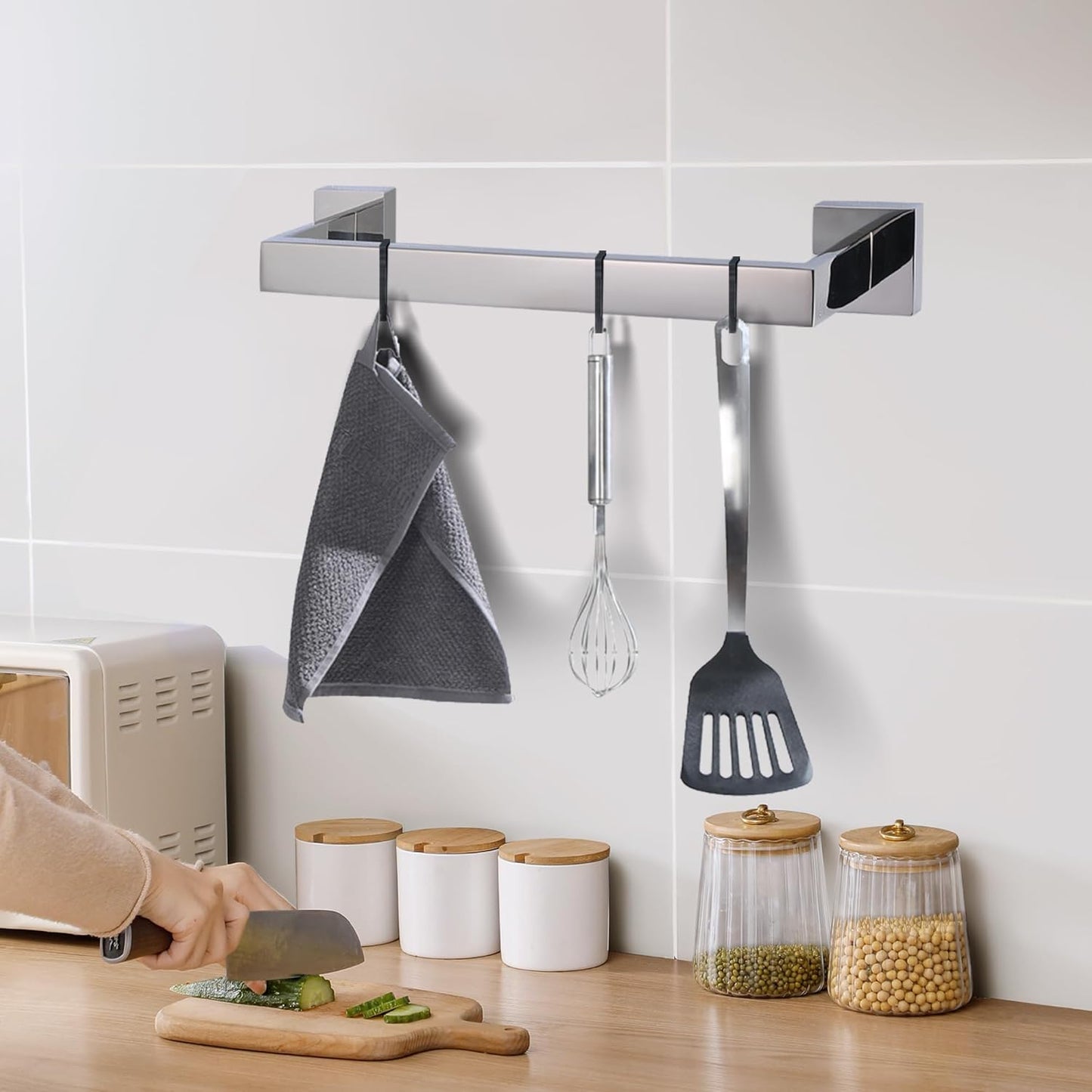 LANC 12-Inche Towel Bars for Bathroom Wall Mounted Chrome Polished Total-14” Stainless Steel Towel Hanger Silver Hand Towel Holder for Cabinet Kitchen Towel Racks Towel Rods, A8804CP-3P1
