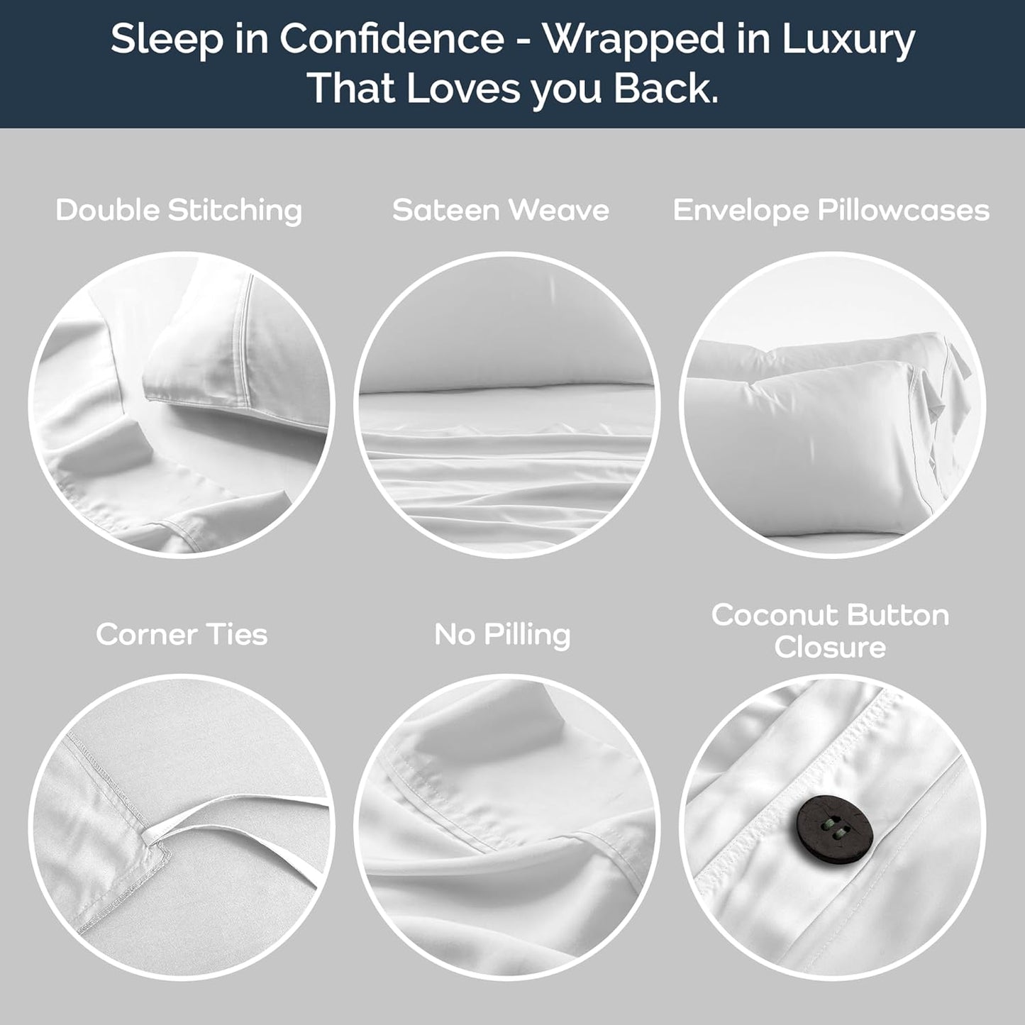 Olive + Crate Tencel Eucalyptus Cooling Duvet Cover Set, Hypoallergenic, Lyocell Tencel Duvet Cover, Temperature Regulating with Hidden Button Closure & Corner Ties - California King [White Snow]