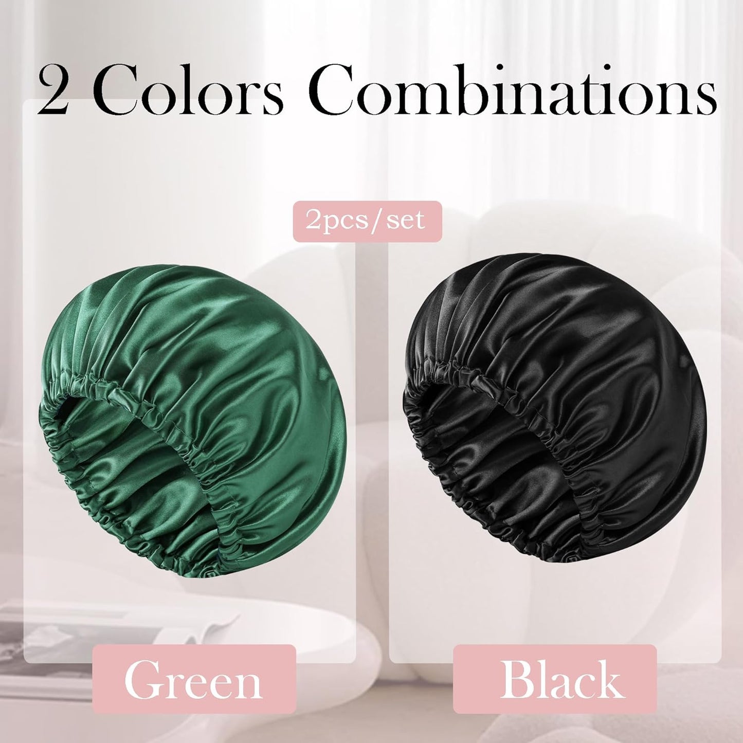 Satin Bonnet Double Layer Silk Bonnet for Sleeping Women Hair Care for Natural Curly