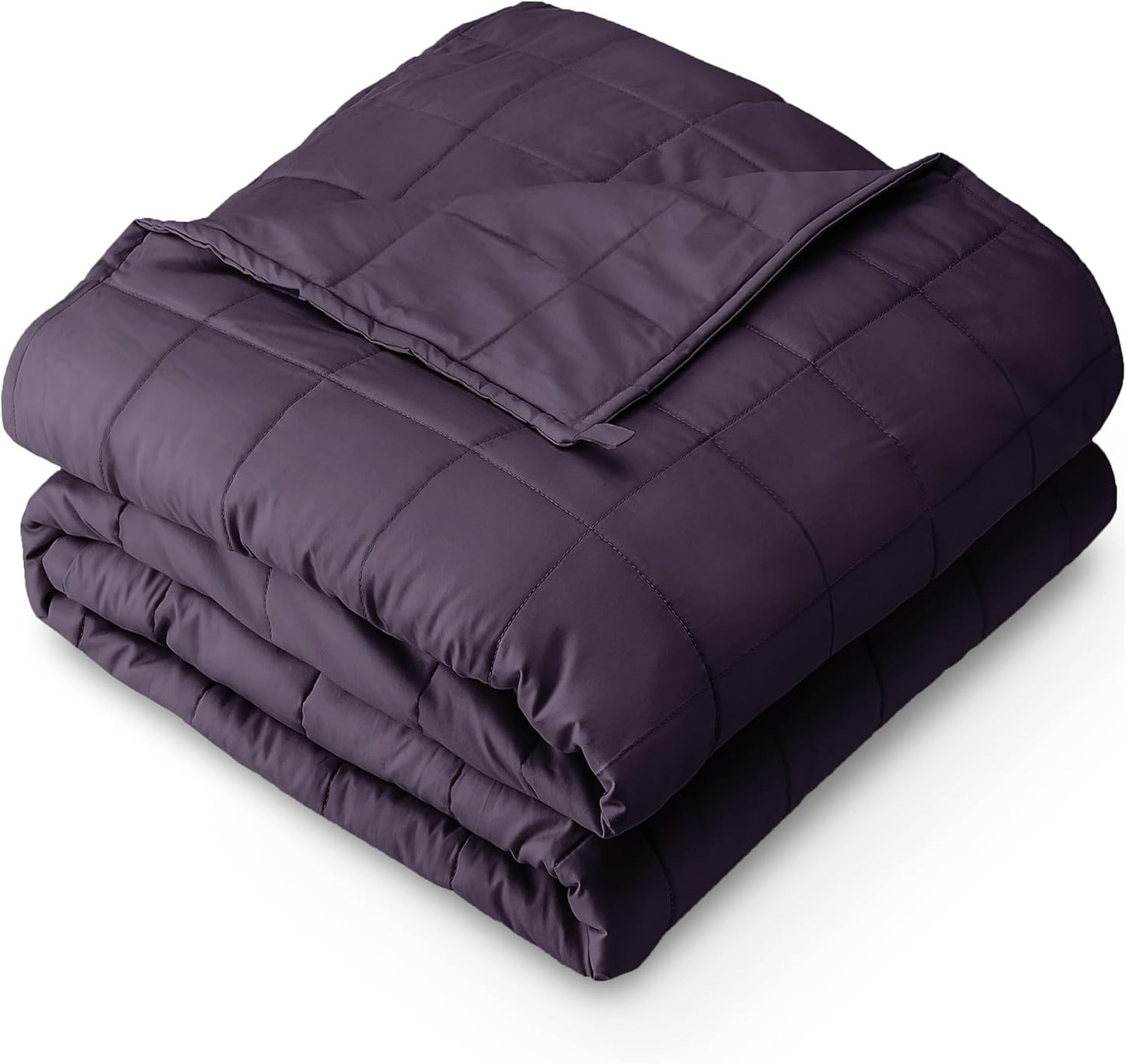 Bare Home Weighted Blanket Queen Size 22lb (60" x 80") for Adults - All-Natural 100% Cotton - Premium Heavy Blanket Nontoxic Glass Beads (Eggplant, 60"x80")