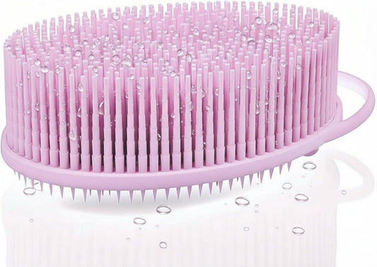 Exfoliating Body Scrubber Silicone - Textured Back Scrubber Shower Brush - Avilana Bath Loofah Alternative Dual Sided - Gentle Smoothing Body Wash Tool Rough Skin - Gift Women Men