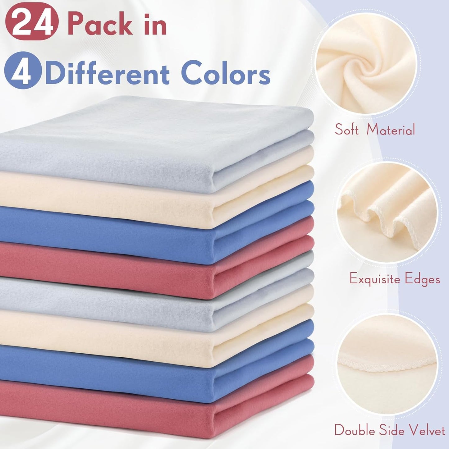 Shimeyao 24 Packs Fleece Throw Blanket Soft Warm Lightweight Fleece Blanket Cozy Throw Bulk for Bed Couch Sofa Home Office Wedding Gifts Suitable for Seasons, 50 x 60 Inches(Elegant Color)