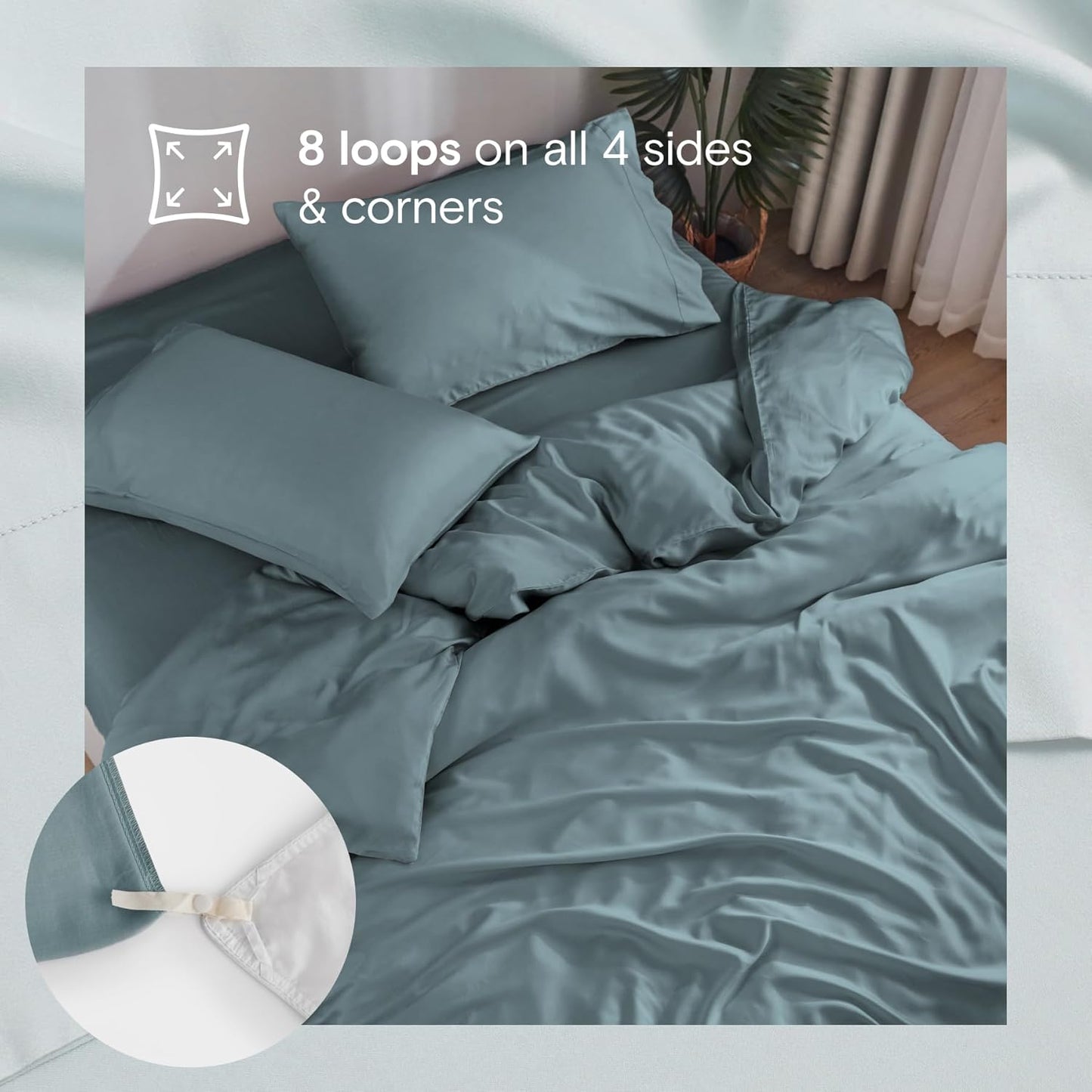 DOZ Duvet Cover Set, 100% Viscose derived from Bamboo, Organically Grown, Buttery Soft, Cooling Duvet Covers, High GSM, 1 Duvet Cover and 2 Pillowcases, 106"x90" (Teal, King/Cal King)