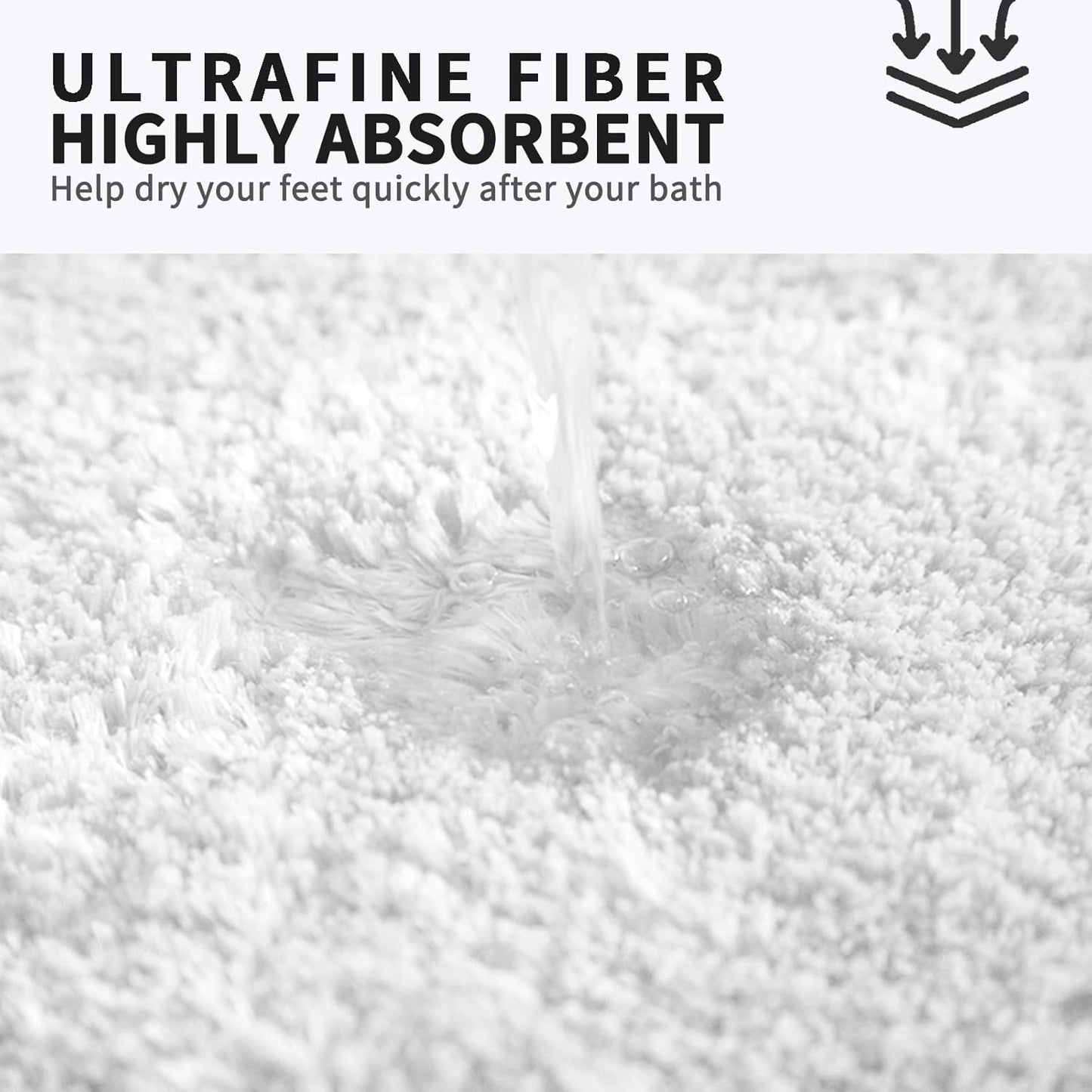 FIFU Bathroom Runner Rug 24" W x 48" L, Bath Mats for Bathroom, Bedroom & Kitchen, Non-Slip Rubber Latex Backing, Comfort & Soft Shower Bathmat & Carpet for Sink, Home & Hallways, White
