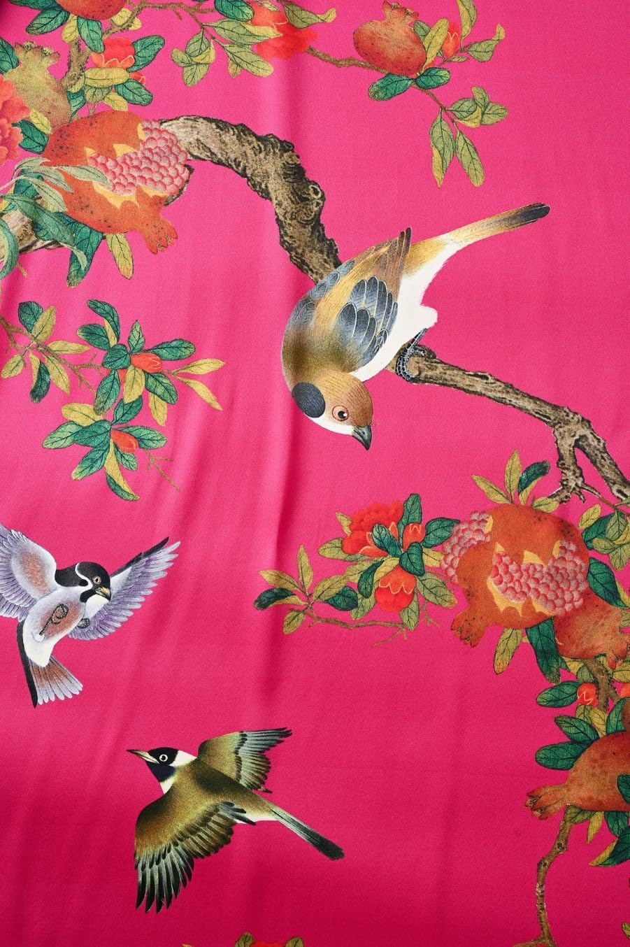 Women's Silk Kimono Robe Long Bathrobe Nightgown 100% Mulberry Silk for Women - Classic Floral Pattern