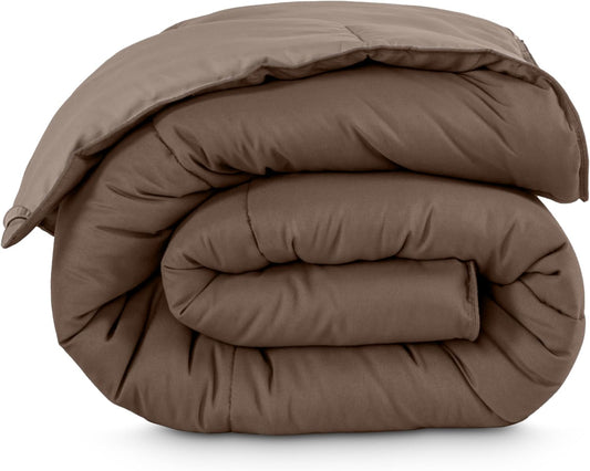 Bare Home King/California King Comforter - Reversible Colors - Goose Down Alternative - Ultra-Soft - Premium 1800 Series - All Season Warmth - Bedding Comforter (King/Cal King, Cocoa/Taupe)