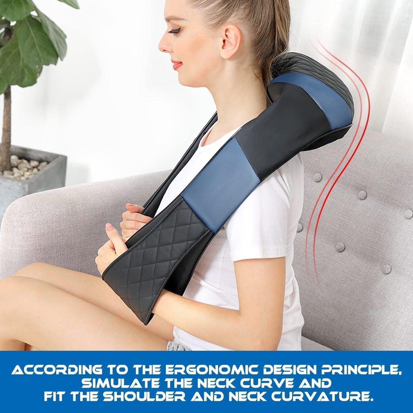 Shiatsu Neck and Back Massager with Heat, Electric Deep Tissue 4D Kneading Massage Pillow for Shoulder, Leg, Body Muscle Pain Relief, Home, Office, and Car Use - Best Gifts for Women Men Mom Dad