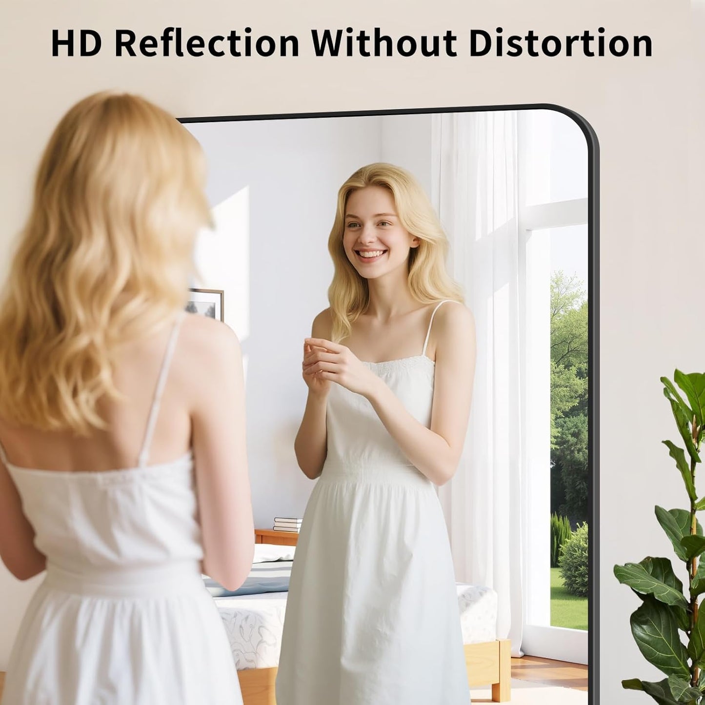 Koonmi Black Framed Bathroom Mirror - 36x48 Inch Shatterproof Tempered Glass Vanity Mirror for Bathroom Sink, Wall Mounted with Matte Aluminum Alloy Frame, No Distortion, Modern Decor