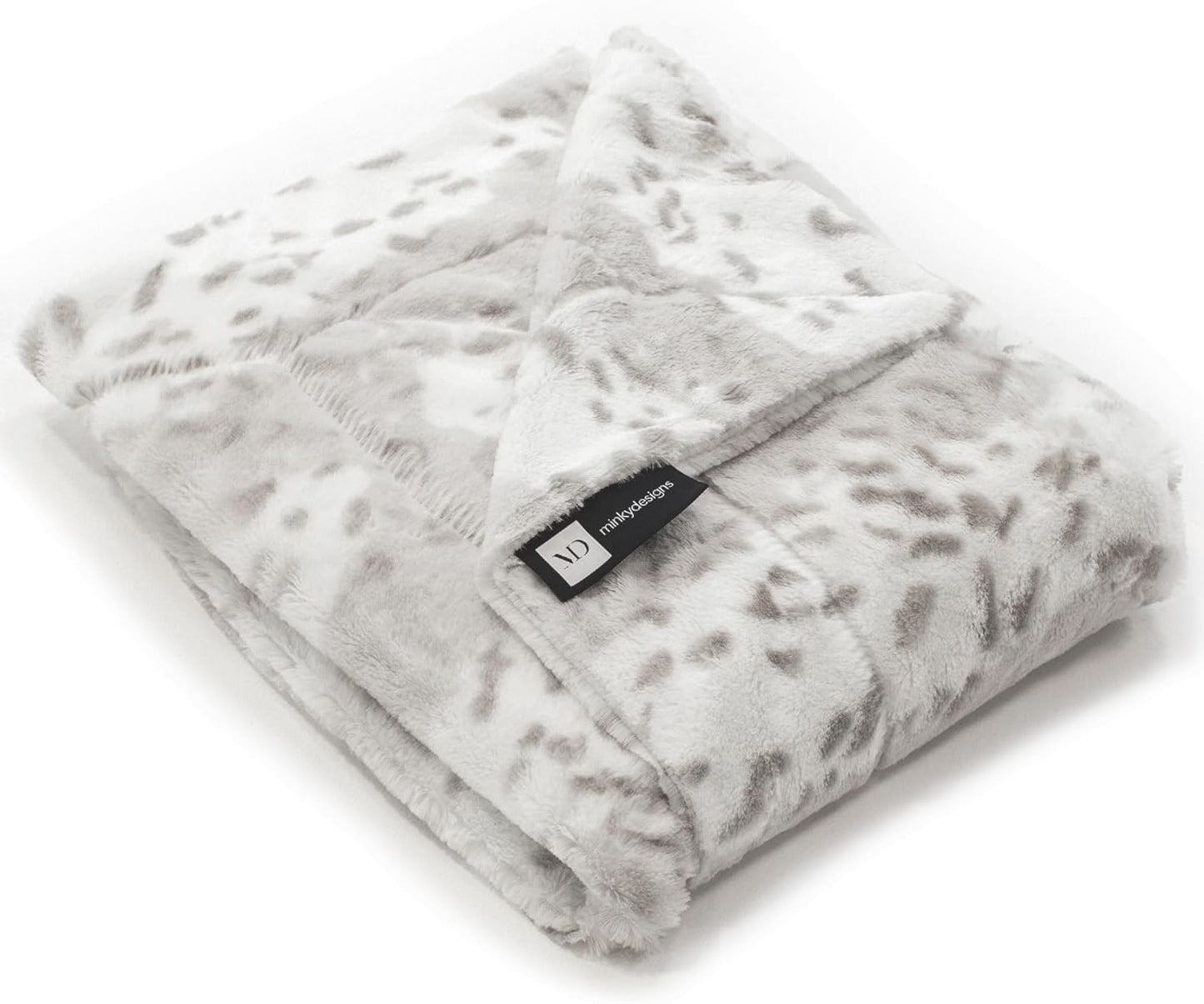 Minky Designs Arctic Lynx Minky Blanket – Ultra Soft Faux Fur Throw Blanket for Couch, Bed & Home – Fluffy, Warm & Luxurious – Posh Collection (X-Large, 60x84)