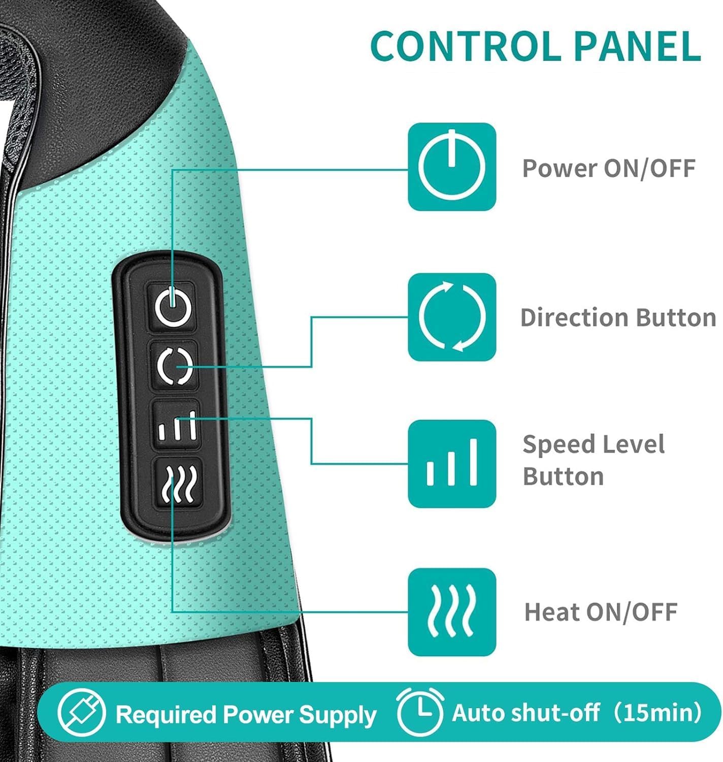 Nekteck Shiatsu Neck and Back Massager with Soothing Heat, Electric Deep Tissue 3D Kneading Massage Pillow for Shoulder Leg Full Body Muscle Pain Relief, Car Office and Home Use