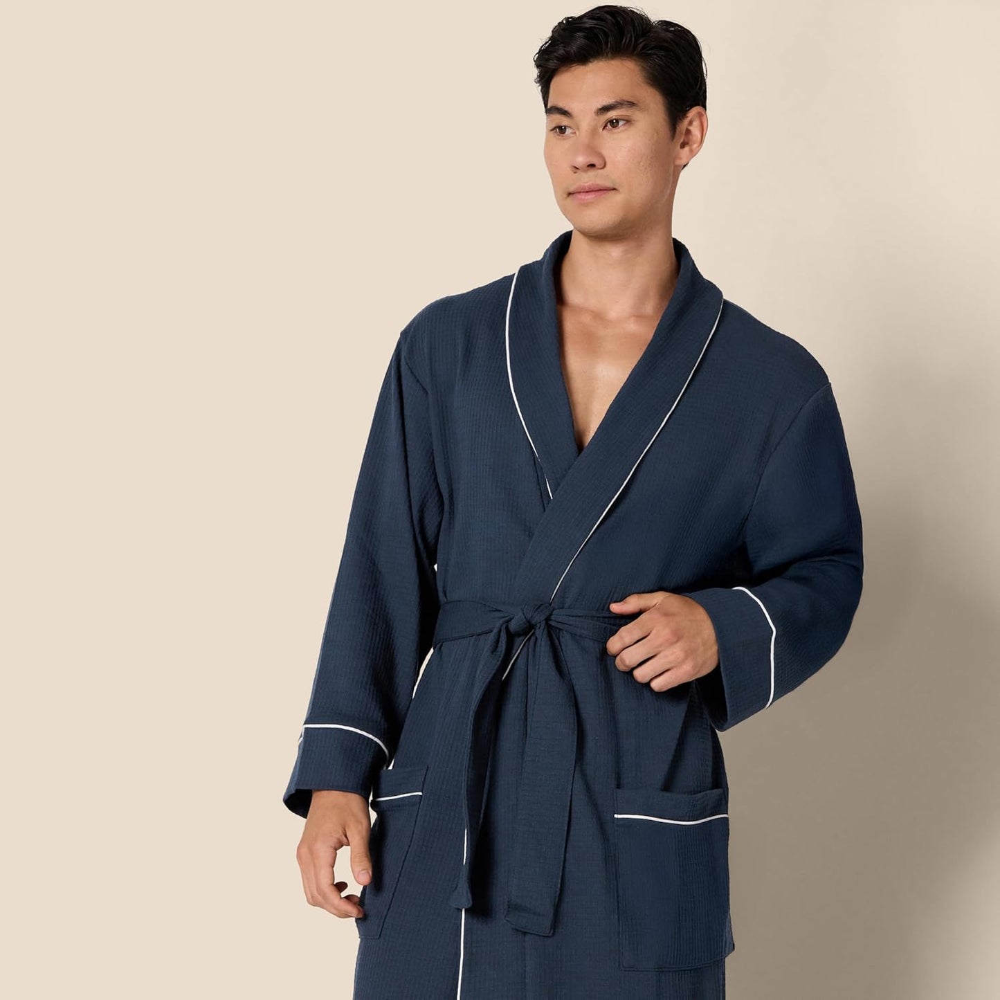Amazon Essentials Mens Lightweight Waffle Bathrobe (Available in Big & Tall)