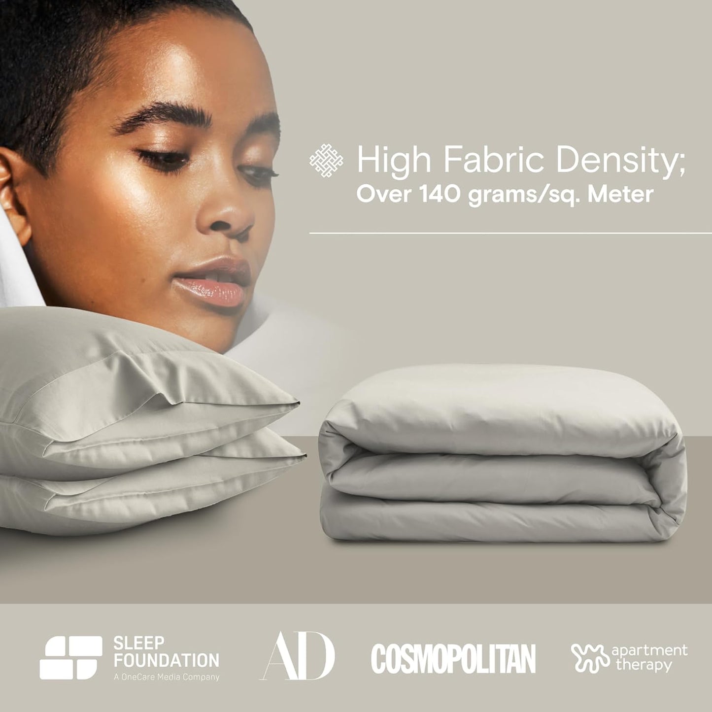 DOZ Duvet Cover Set, 100% Viscose derived from Bamboo, Organically Grown, Buttery Soft, Cooling Duvet Covers, High GSM, 1 Duvet Cover and 2 Pillowcases, 106"x90" (Fog, King/Cal King)