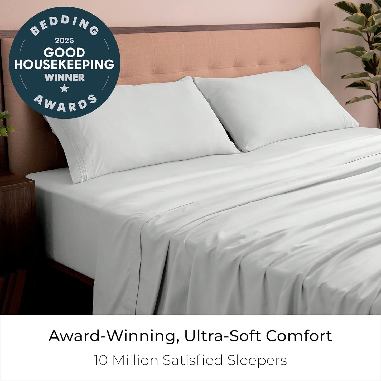 Mellanni King Sheets Set - 4 PC Iconic Collection Bedding - Hotel Luxury, Extra Soft, Cooling Bed Sheets - Wrinkle, Fade, Stain Resistant (King, Ivory)