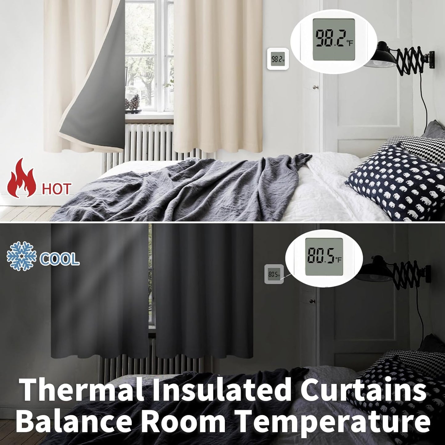BGment Blackout Curtains for Small Window, Thermal Insulated Full Room Darkening Soundproof Rod Pocket Curtains for Bedroom 54 Inch Length 2 Panels Set, Each Short Panel 42 Inch Wide, Champagne