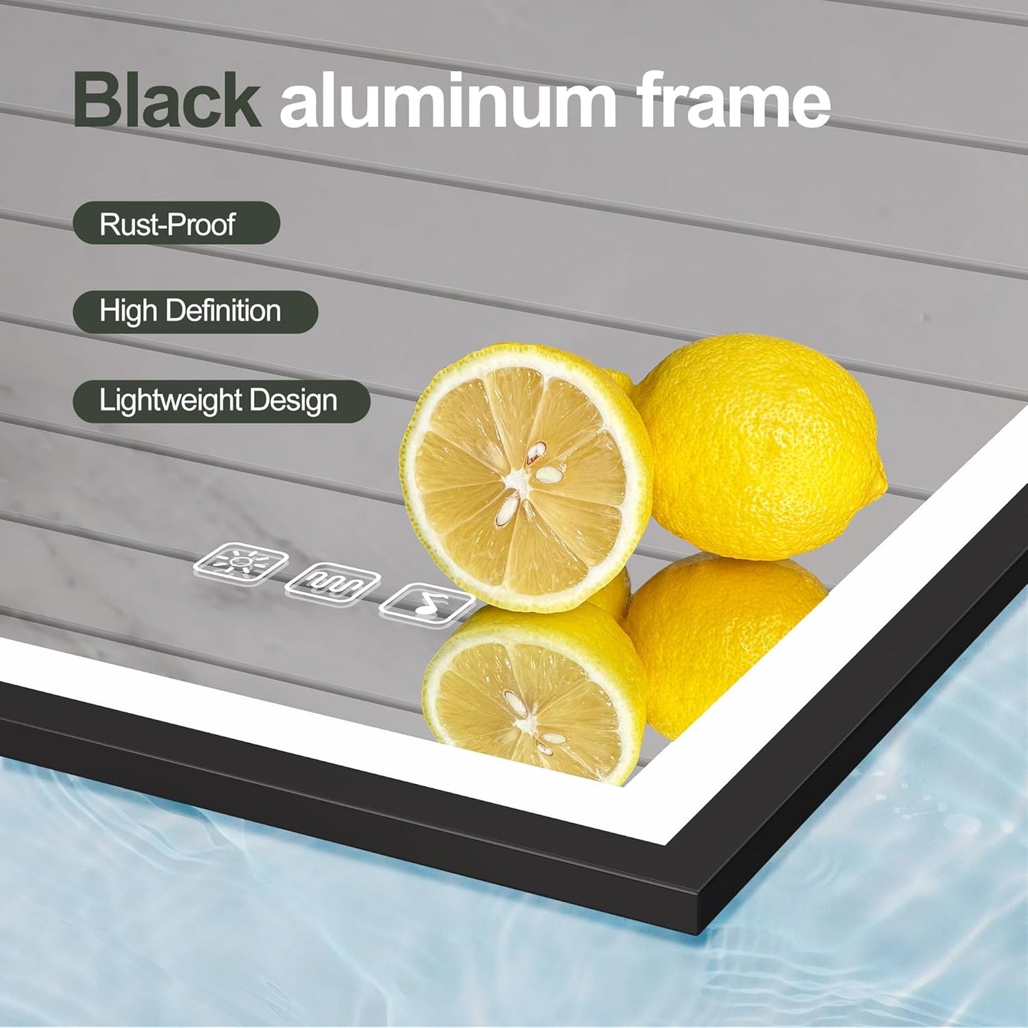 S·BAGNO 32''x24'' LED Bathroom Mirror with Lights, Bathroom Vanity Wall Mirror with Buletooth, Anti-Fog, Stepless Dimmable, 3 Colors, Tempered Glass Lighted Vanity Mirror for Bathroom