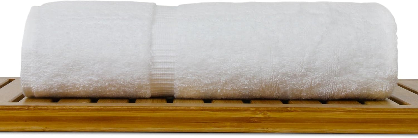 Luxury Hotel & Spa Ultra Soft Bath Towels 100% Turkish Cotton - White - Set of 2