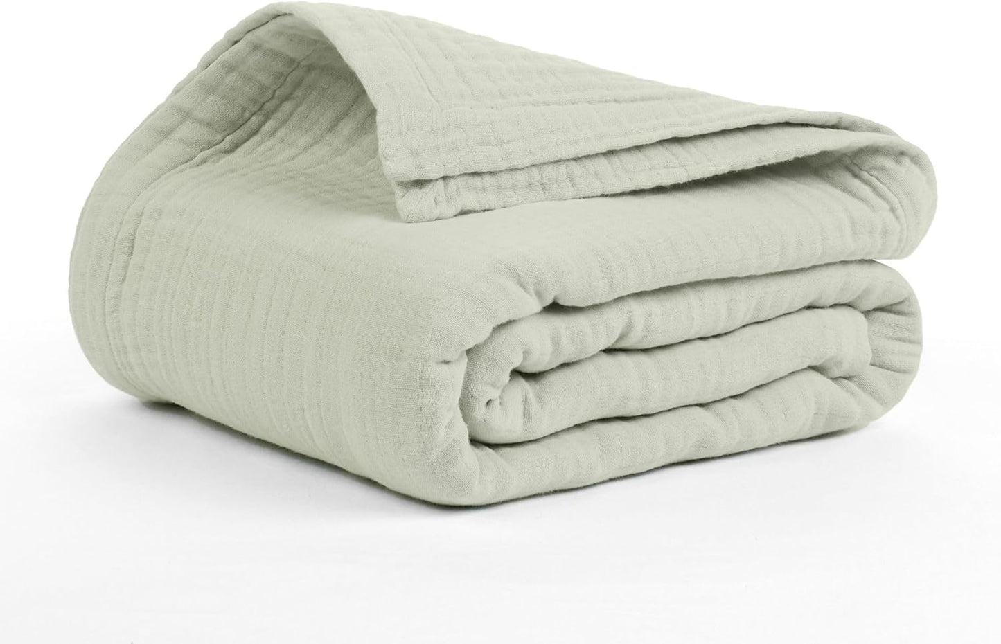 Salt Earth -100% Cotton Muslin Throw Blanket Gauze Blanket 50"X70" Throw 4 Layered for Couch, Bed, Living Room, Home, Lightweight & All Season, Blankets & Throws, Easy wash, Skin Friendly (Sea Foam)
