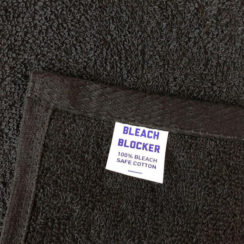Arkwright Bleach Proof Salon Towels - Pack of 12 - Highly Absorbent, 100% Cotton, Quick Dry Spa Face Towel for Hair Stylist, Barber, Pedicure, and Esthetician, 16 x 28 in, Black