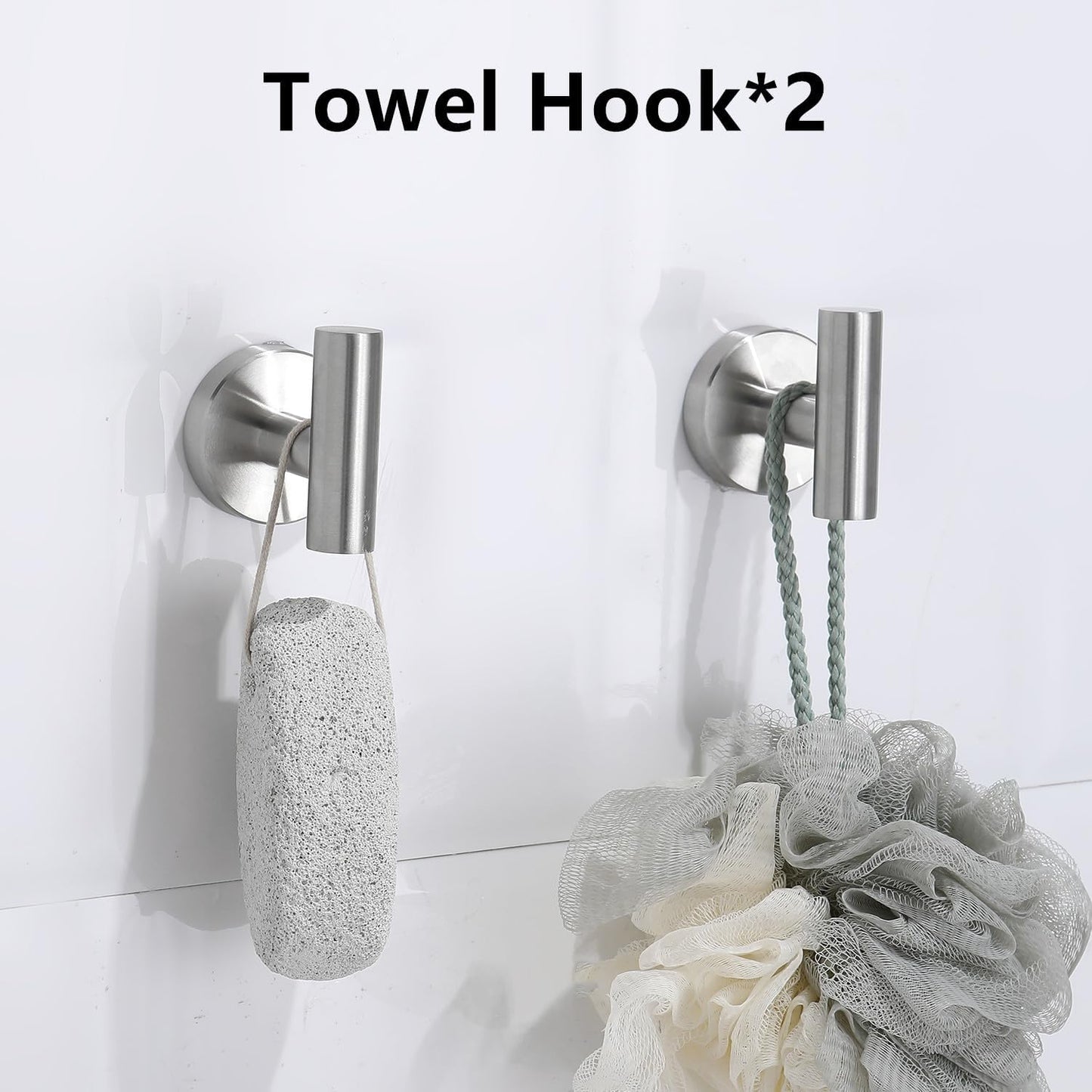 4 Piece Brushed Nickel Bathroom Hardware Set, Modern Towel Ring and Toilet Paper Holder Set,Wall Mounted, Durable SUS304 Stainless Steel Bathroom Accessories Set