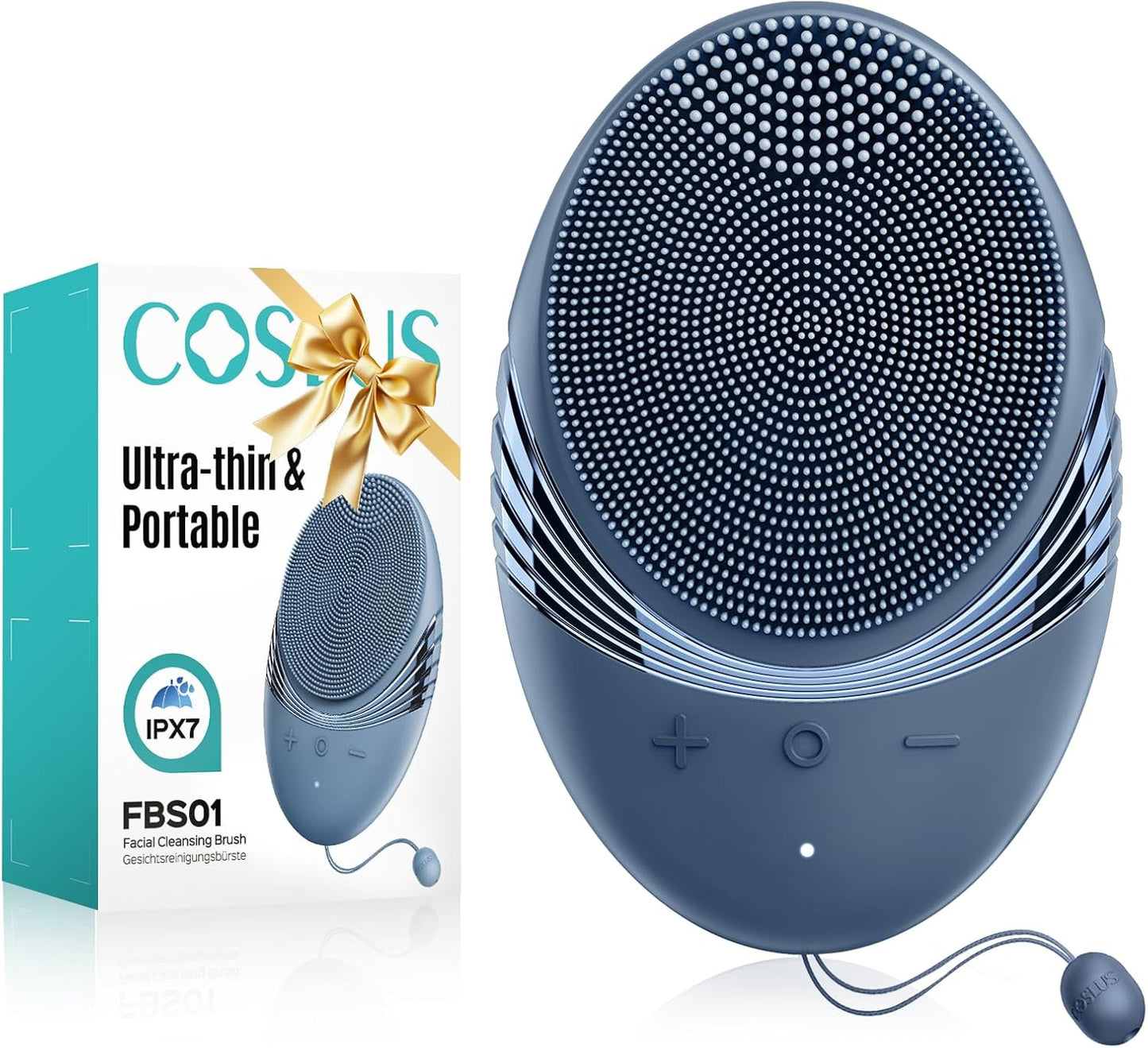 COSLUS Facial Cleansing Brush Face Scrubber : Portable Silicone Waterproof Rechargeable Face Wash Brush, 5 Cleansing Modes, Electric Deep Cleaning for Men & Women, Removing Blackhead, Exfoliating