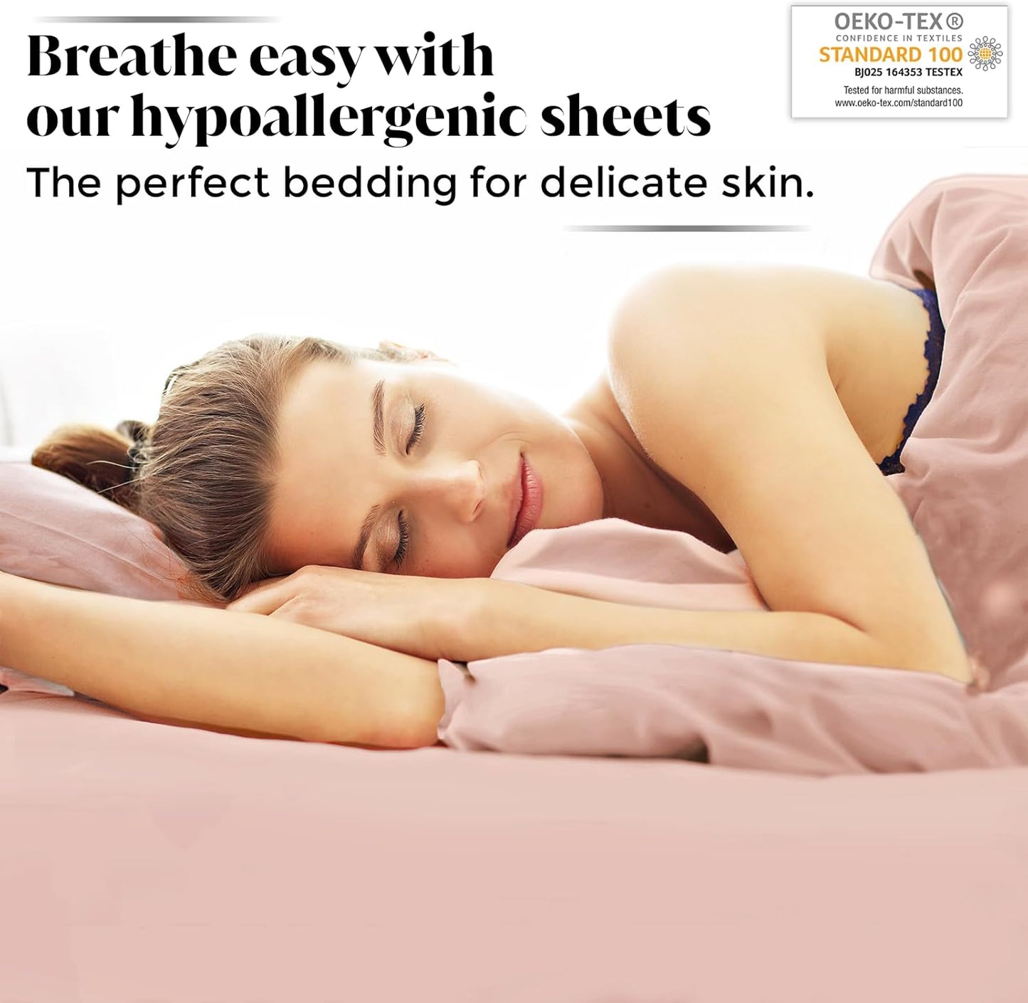 Luxury Bamboo Market | King Size Bed Sheet Set | 100% Viscose Made from Bamboo | Organically Grown | Ultra Soft | Cooling Sheets for Hot Sleepers | 17" Deep Pocket [Rose Quartz]