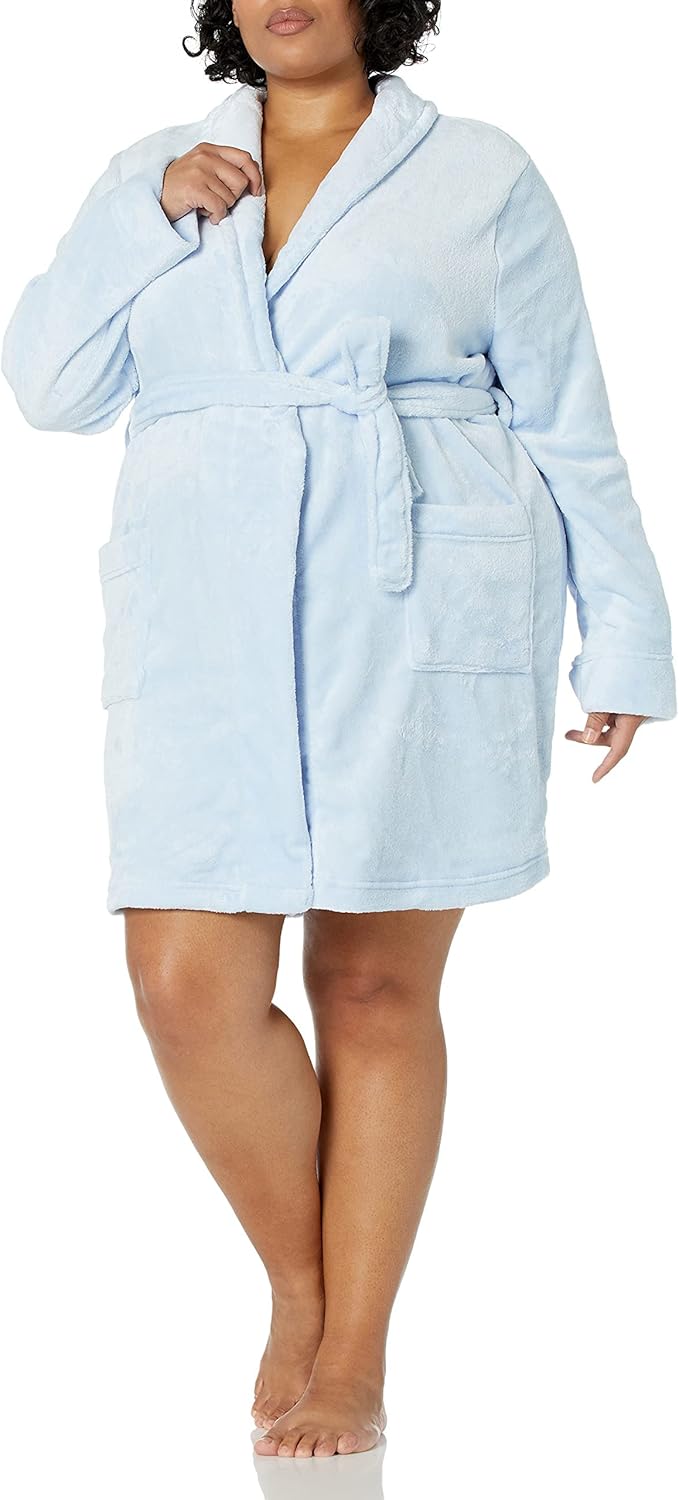 Amazon Essentials Women's Mid-Length Plush Robe (Available in Plus Size)