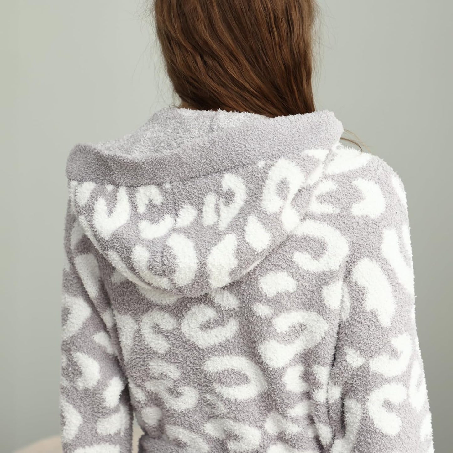 MH MYLUNE HOME Ultra Soft Robe With Pockets, Spa Bathrobe Loungewear Calf-Length, Plush Fuzzy Fluffy Wrap Robe for Women