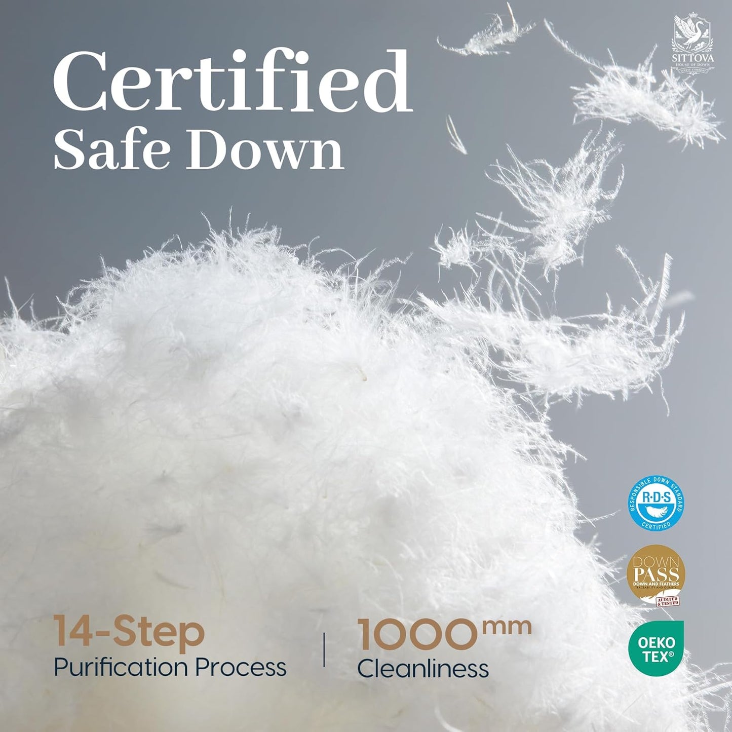 Goose Down Fiber Comforter California King – All-Season Hotel Quality Duvet Insert, High Fill Power, Ultra Soft 100% Cotton, Box-Stitched, Breathable, Luxurious White Bedding, 96"x 106"