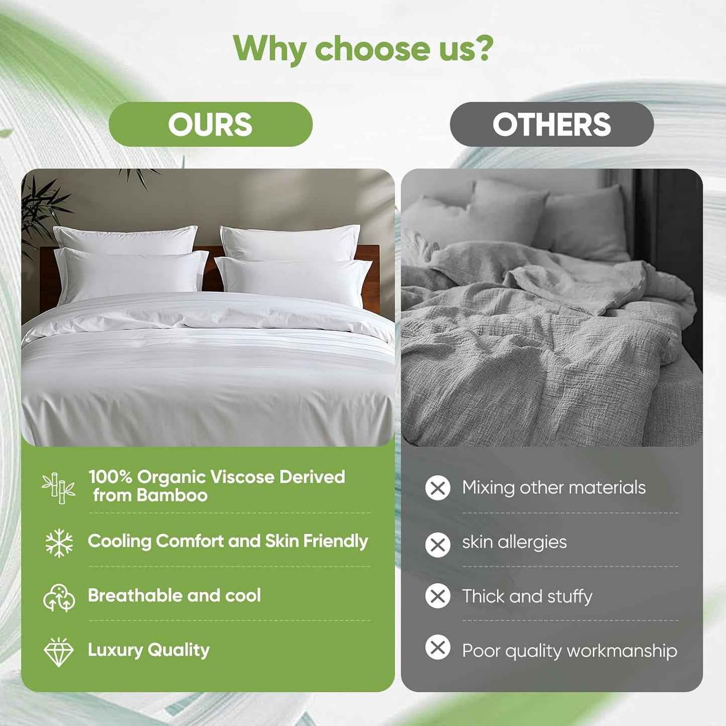 TWK Luxury Sheet Set, Genuine 100% Organic Viscose Derived from Bamboo, Cooling & Breathable, Silky Soft, Bedding Sheets & Pillowcases (White, Full)