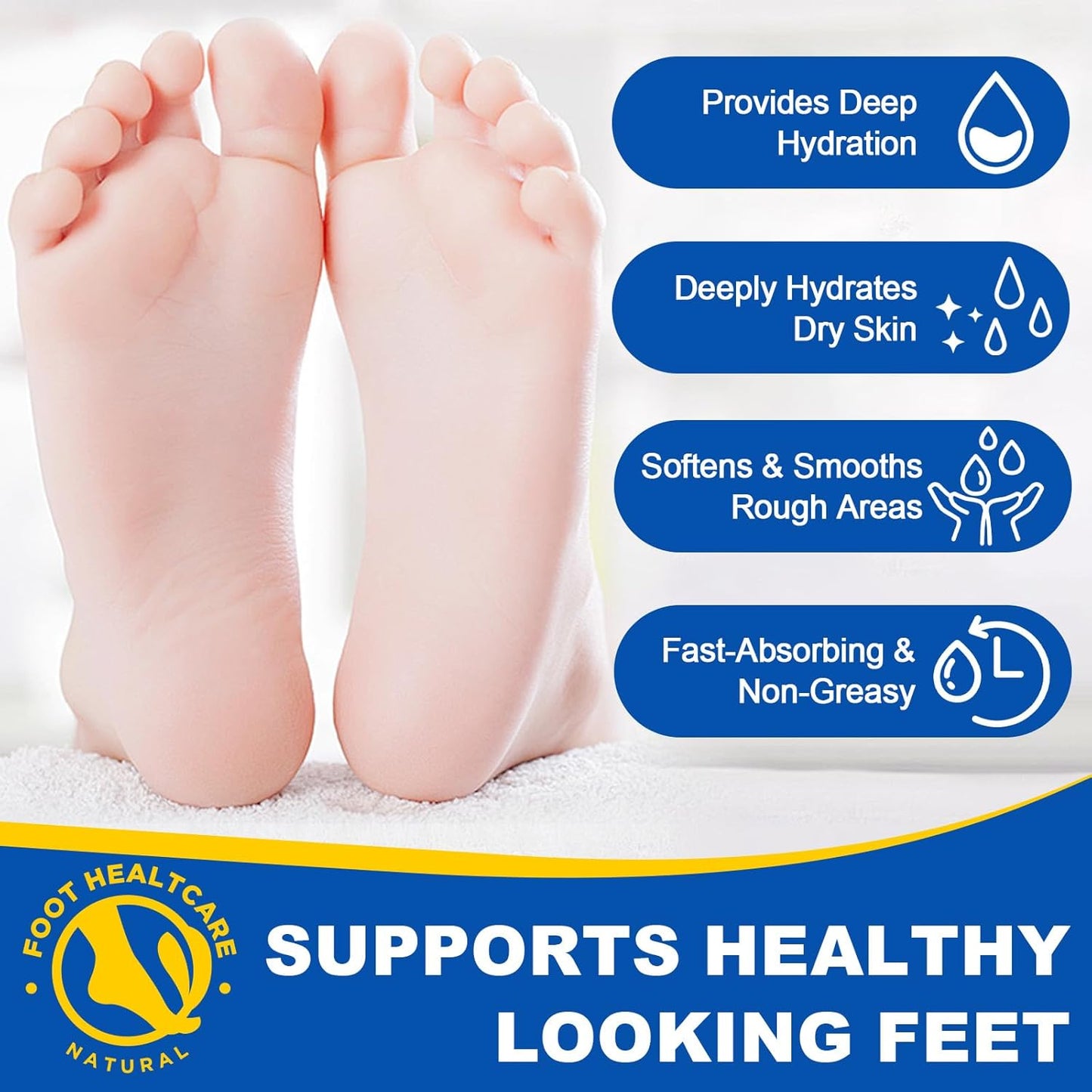 Urea Foot Cream, Urea Cream 60 Percent for Feet, Foot Cream for Cracked Heels and Dry Skin, Cracked Heel Repair Cream Plus 2% Salicylic Acid, for Calluses and Hard Skin 2PCS